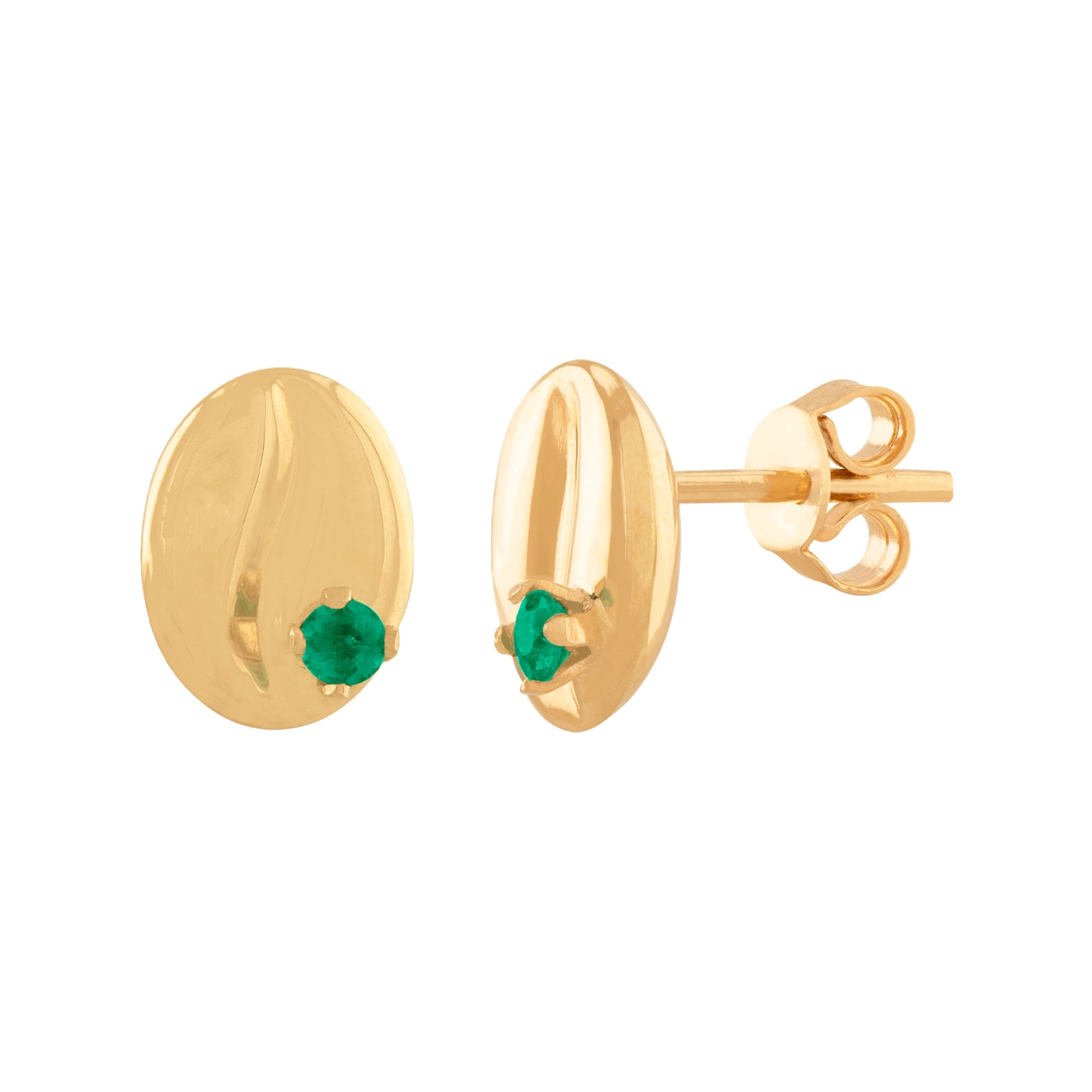 ARETES GRANO DE CAFÉ CON ESMERALDA