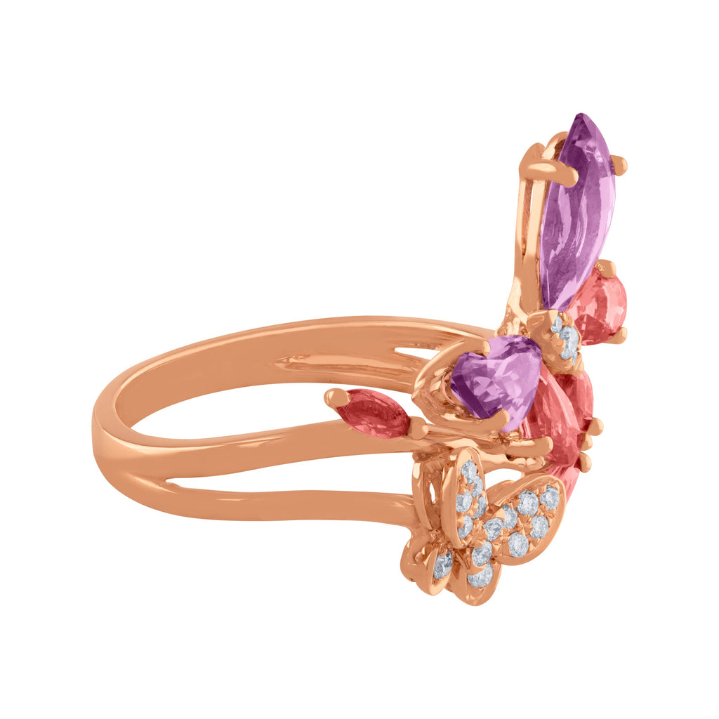 ANILLO MARIPOSAS CON AMATISTAS