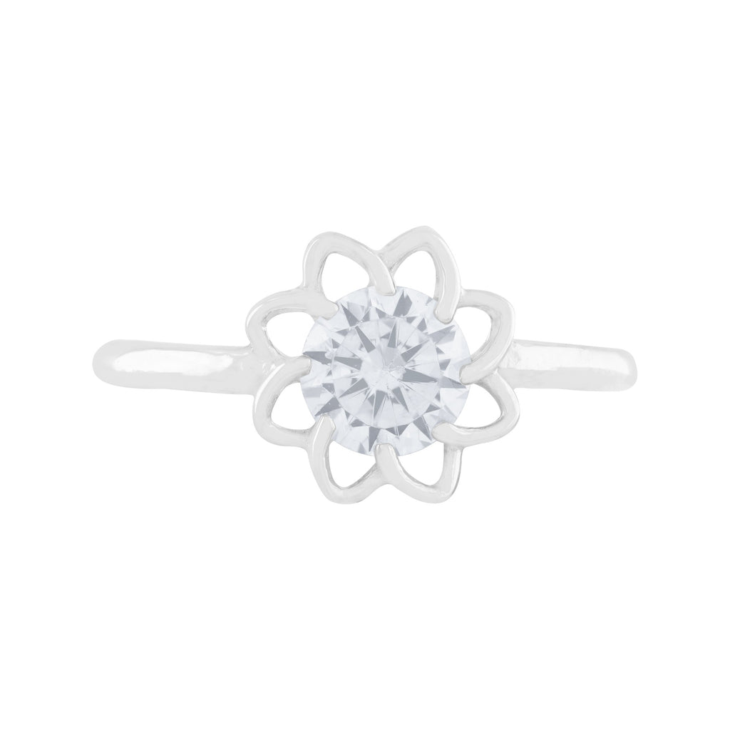 ANILLO FLOR CON ZIRCÓN