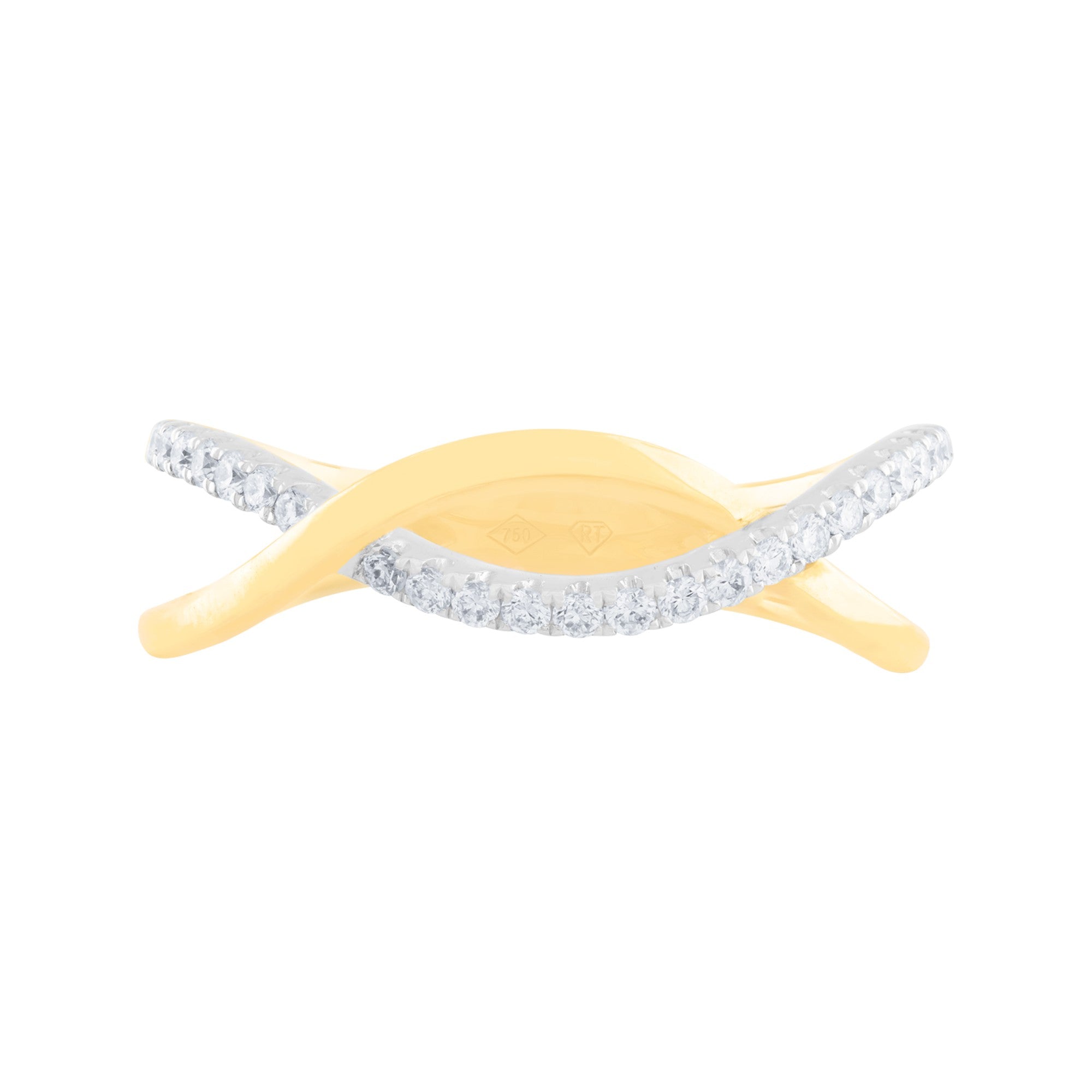 ARGOLLA CRUZADA CON DIAMANTES