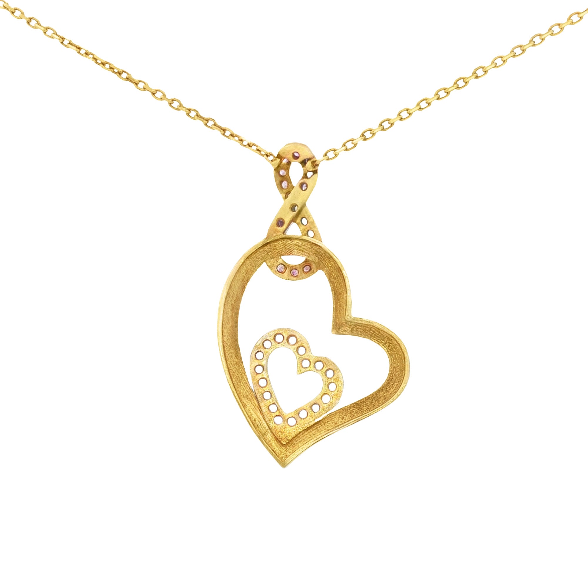 GARGANTILLA CORAZÓN CON ZIRCONES MORADOS Y AZULES