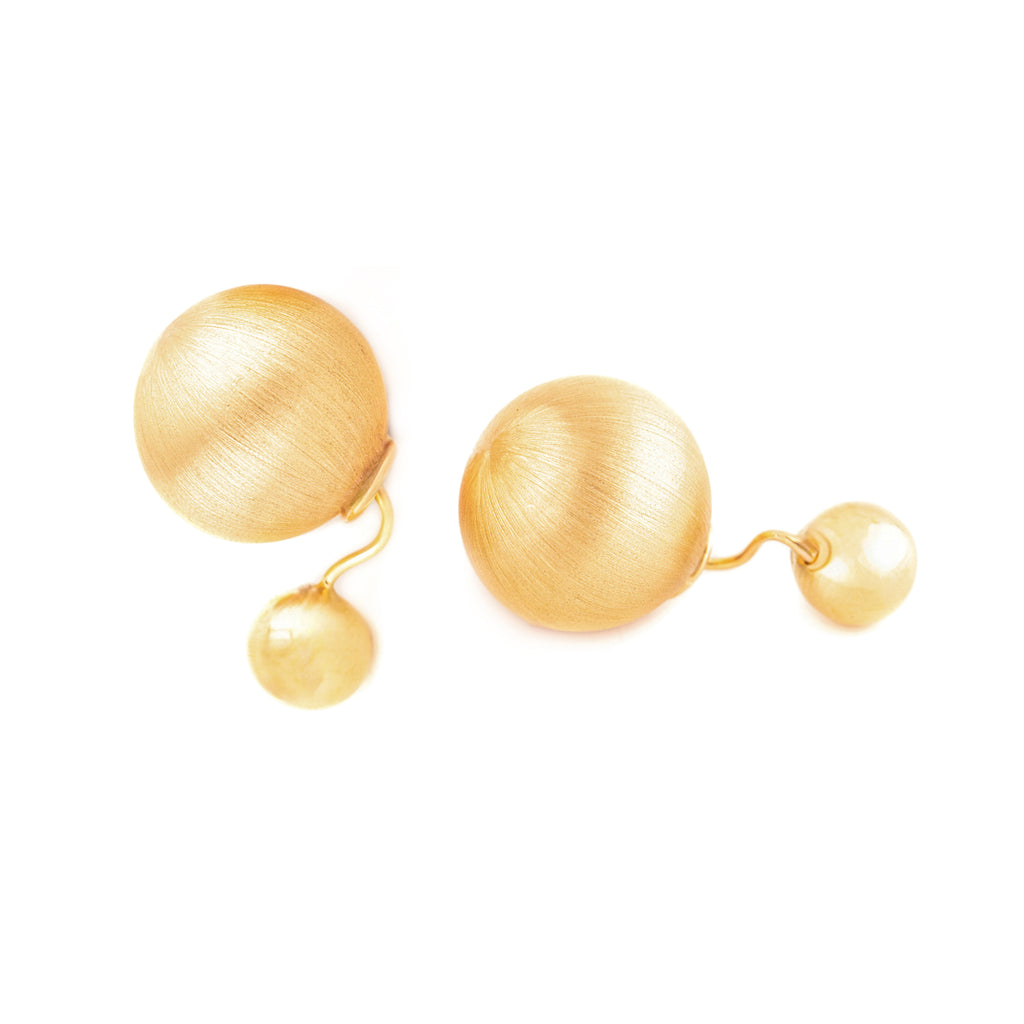 ARETES LARGOS DOBLE BOLA