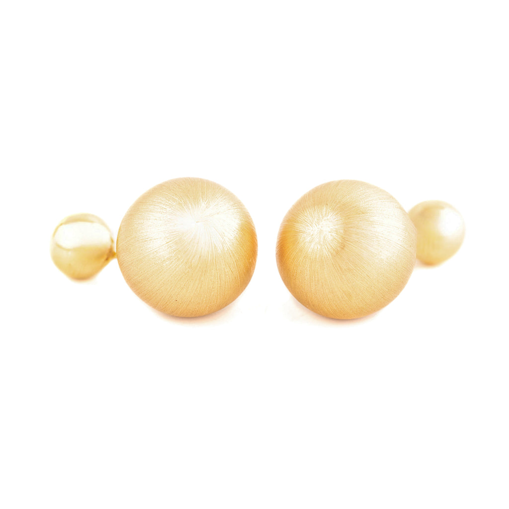 ARETES LARGOS DOBLE BOLA