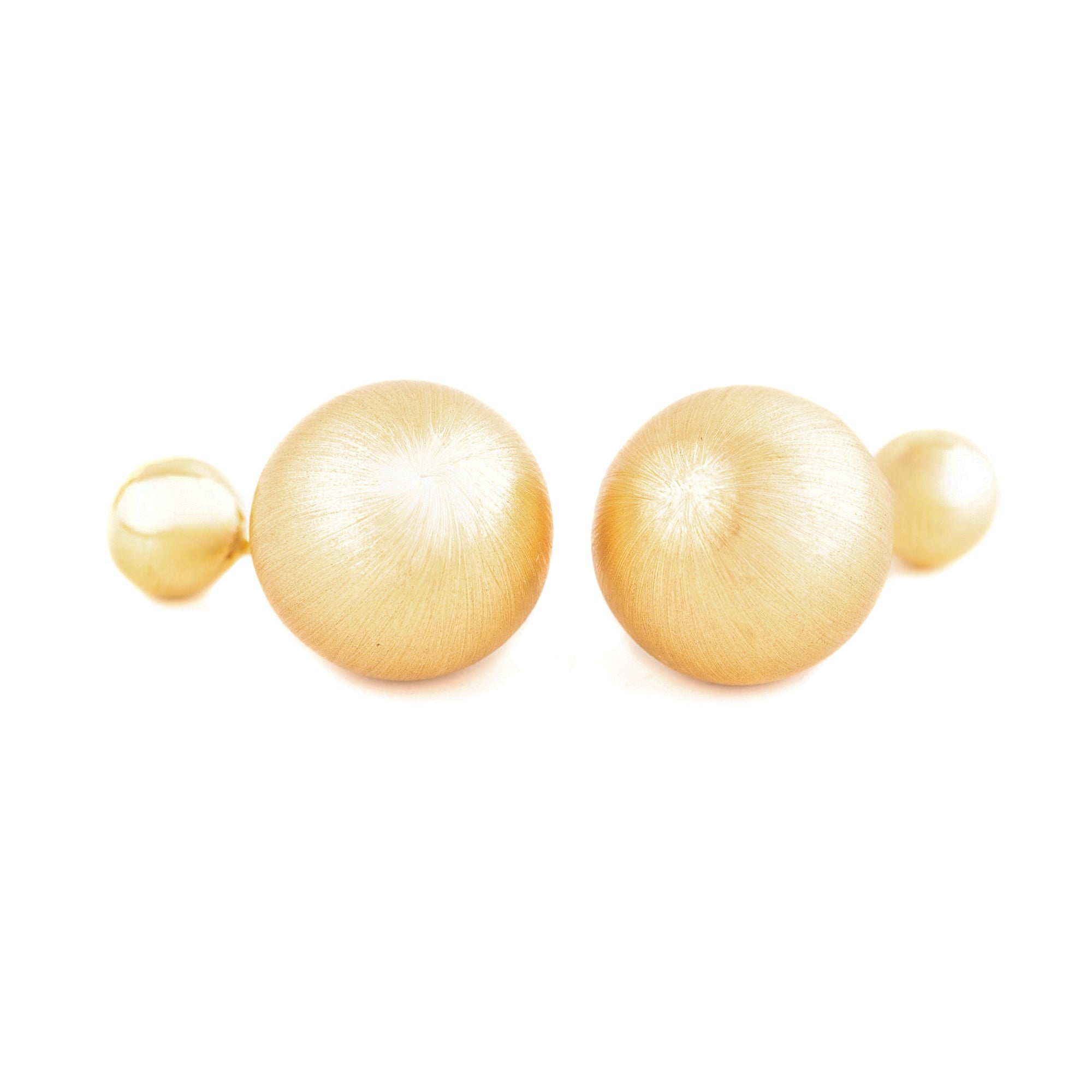 ARETES LARGOS DOBLE BOLA