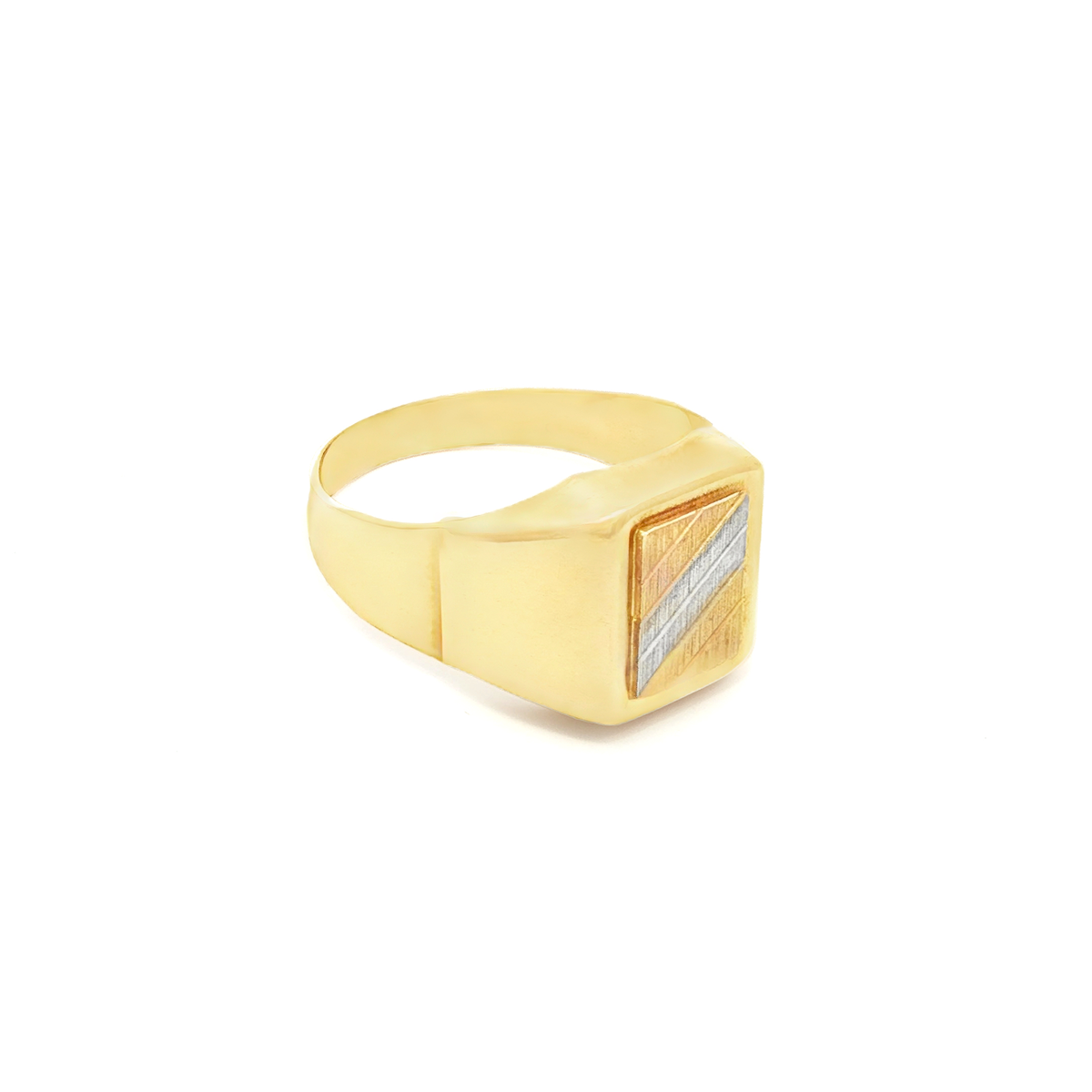 ANILLO RECTANGULAR TRES OROS