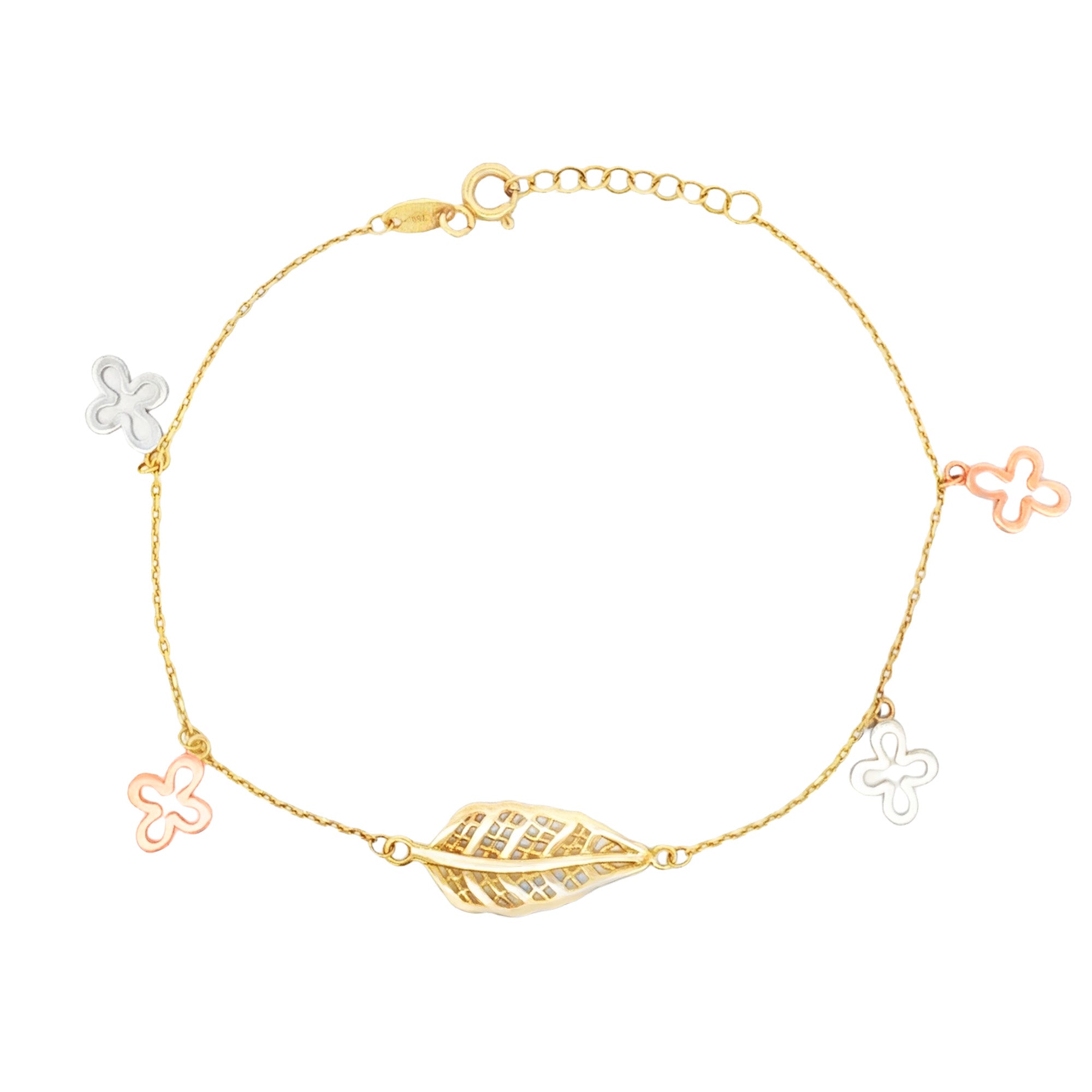 PULSERA HOJAS Y CRUCES