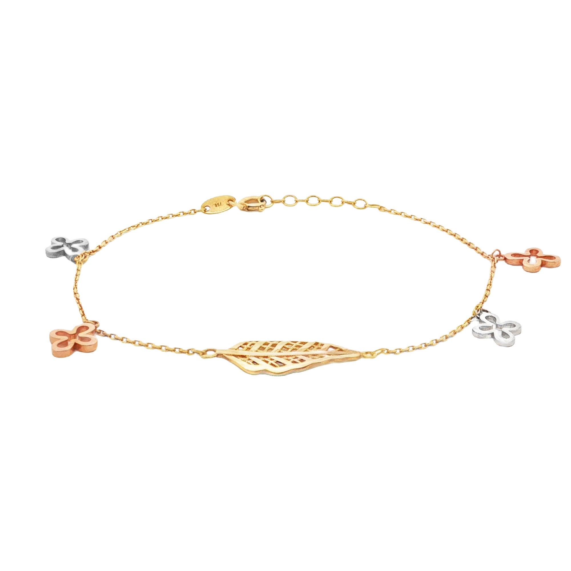 PULSERA HOJAS Y CRUCES