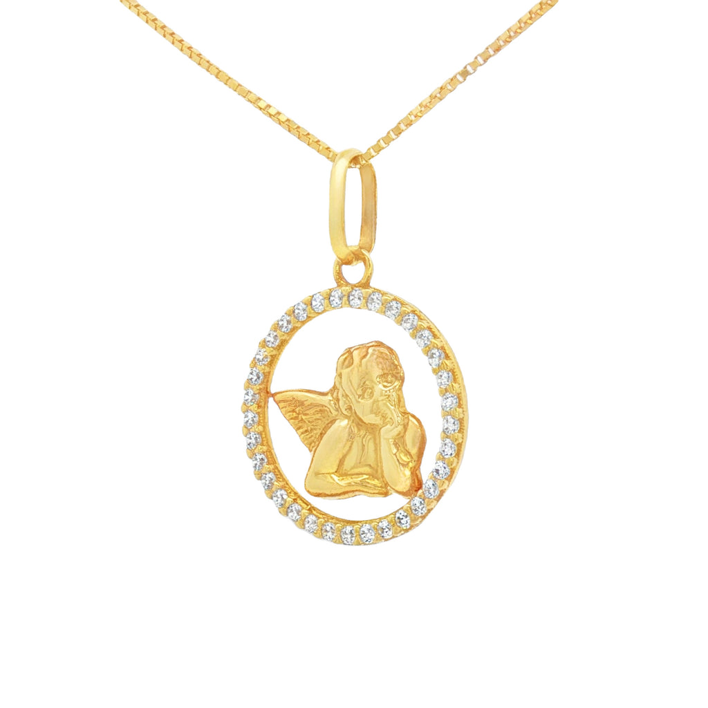 MEDALLA ÁNGEL DE LA GUARDA CON ZIRCONES