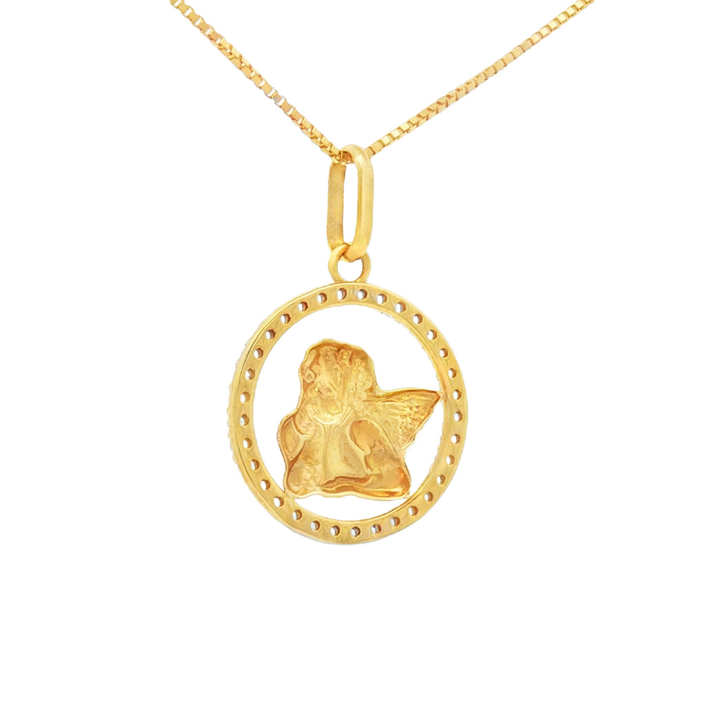 MEDALLA ÁNGEL DE LA GUARDA CON ZIRCONES