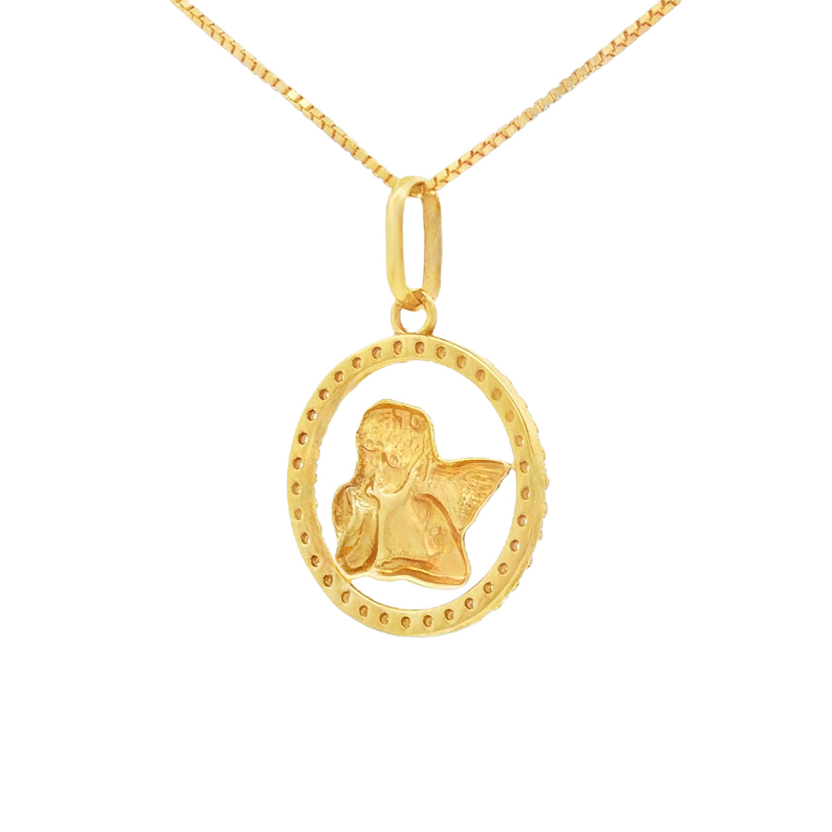 MEDALLA ÁNGEL DE LA GUARDA CON ZIRCONES