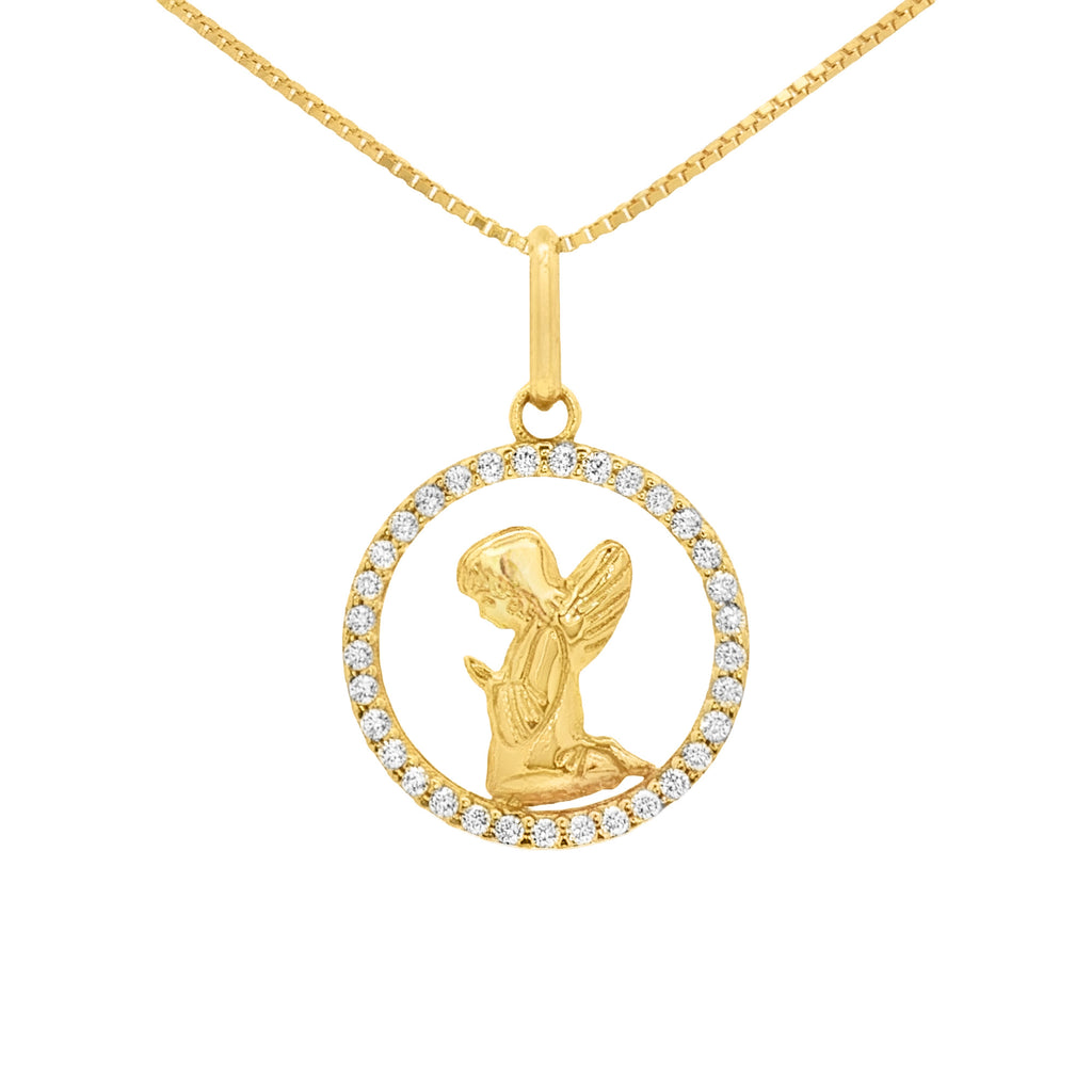 DIJE ÁNGEL DE LA GUARDA CON ZIRCONES