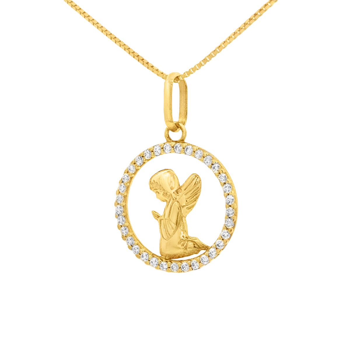DIJE ÁNGEL DE LA GUARDA CON ZIRCONES