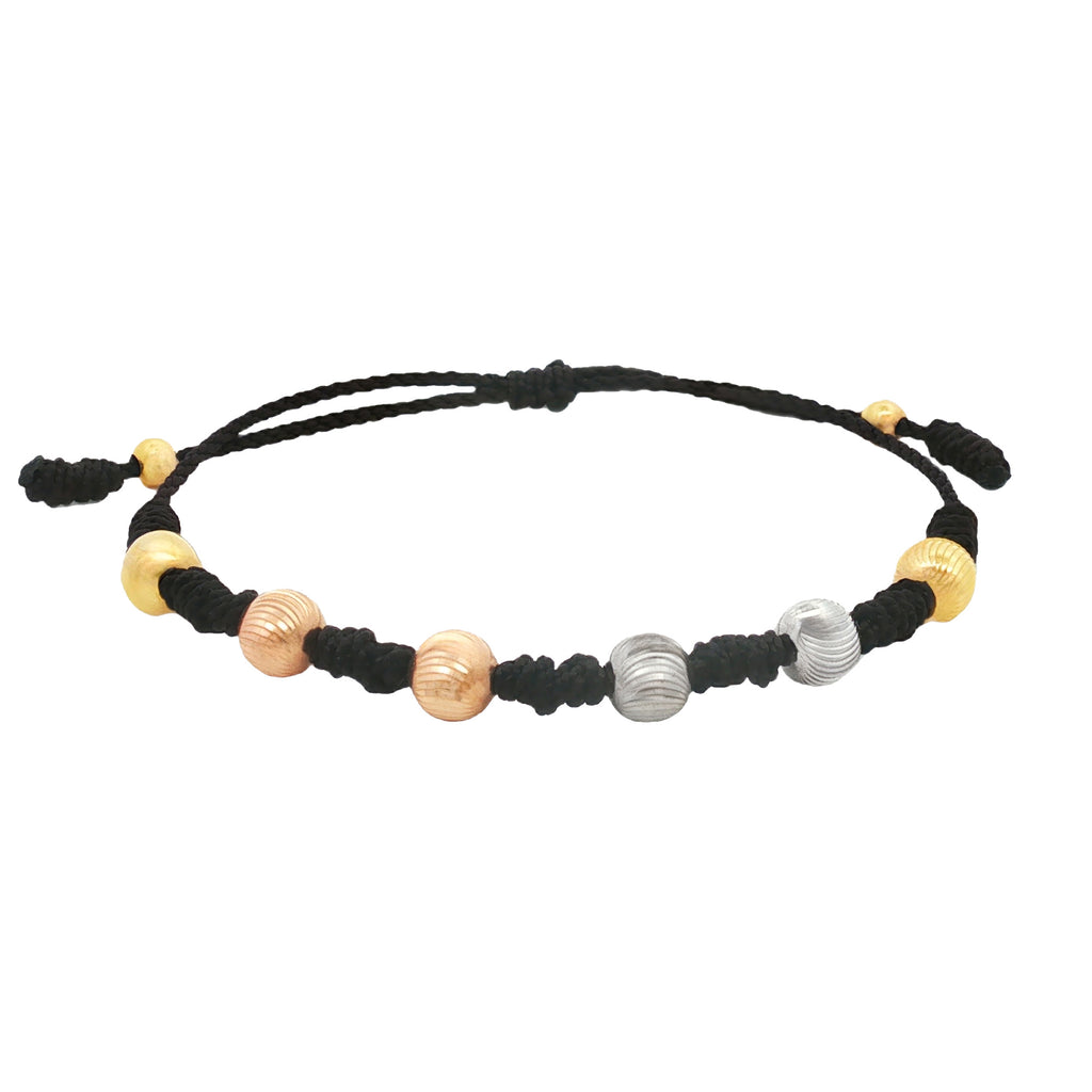 PULSERA HILO NEGRO TRES OROS
