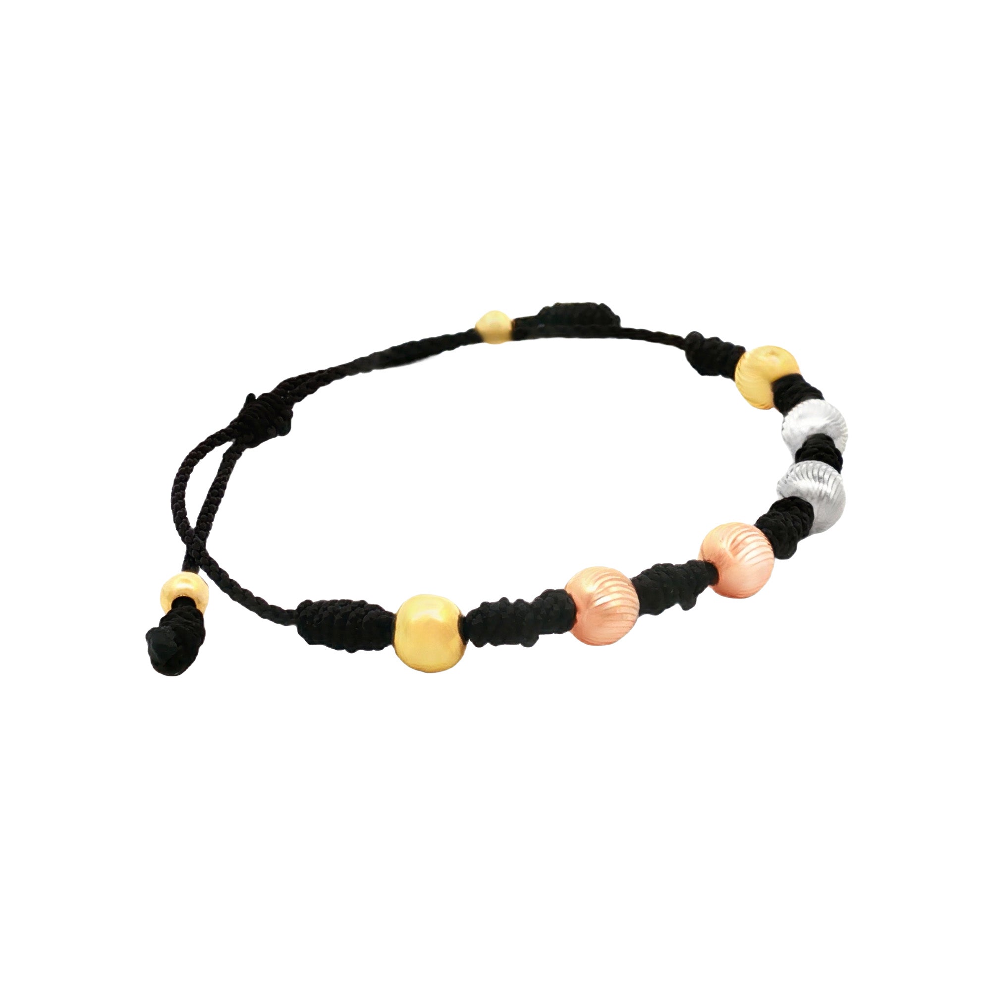 PULSERA HILO NEGRO TRES OROS