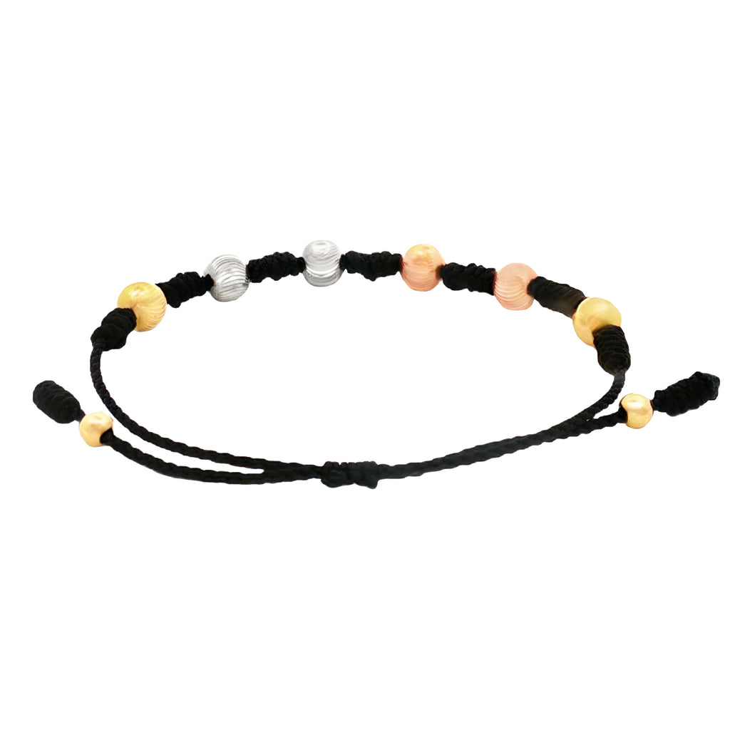 PULSERA HILO NEGRO TRES OROS
