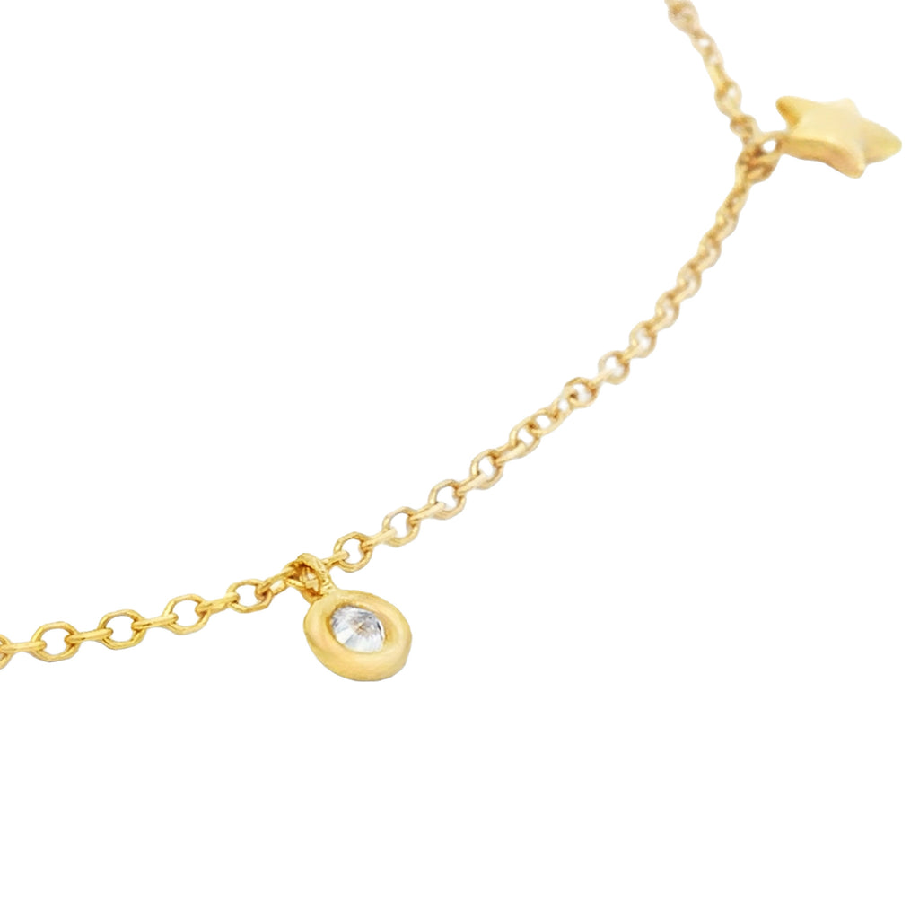 TOBILLERA ESTRELLA Y ZIRCONES 23 CM