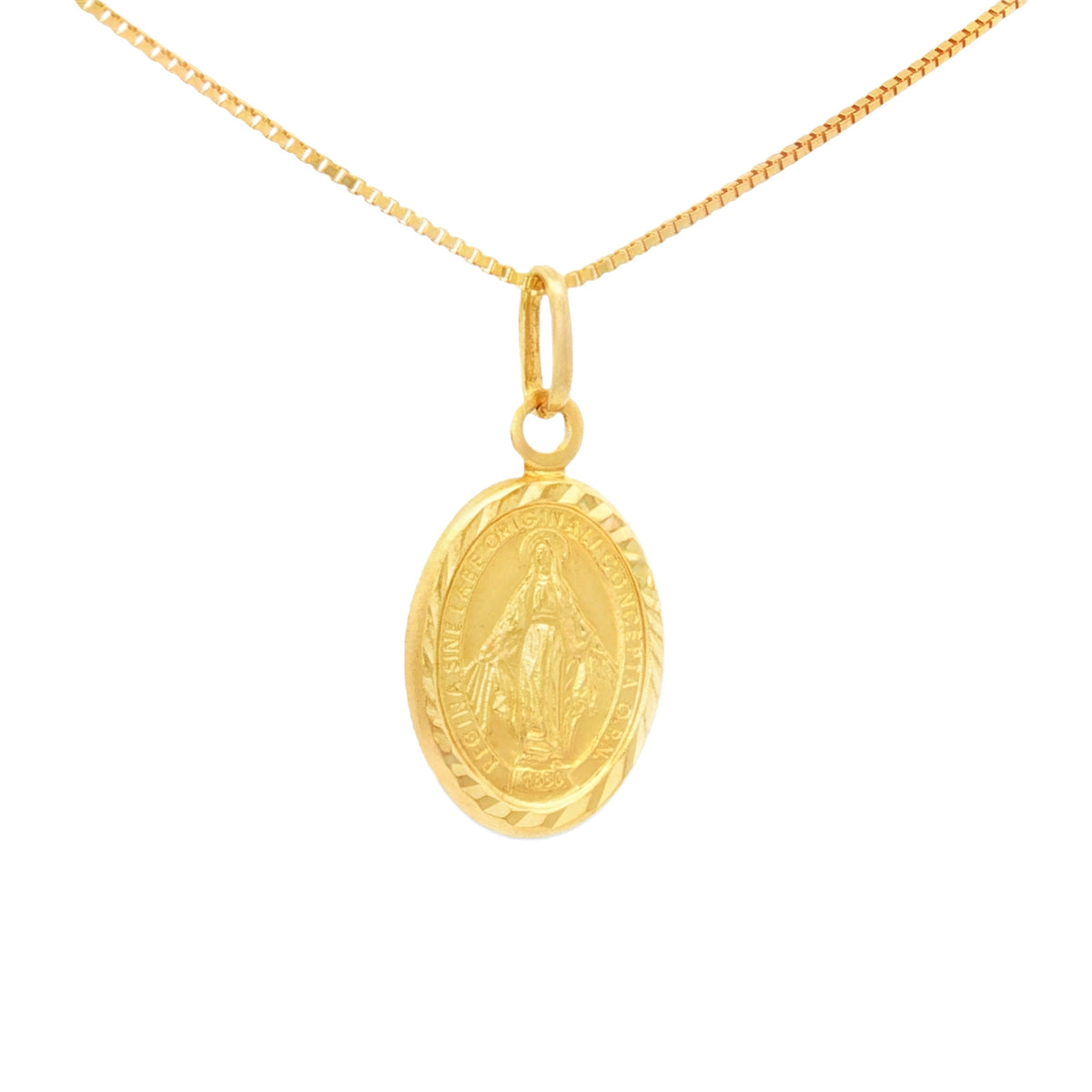 DIJE MEDALLA MILAGROSA OVAL PLANA 1.5 CM