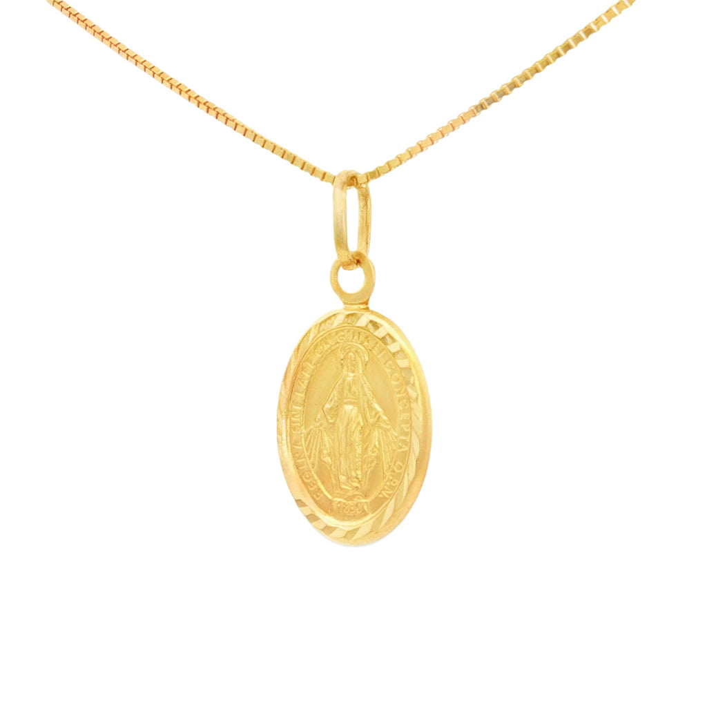 DIJE MEDALLA MILAGROSA OVAL PLANA 1.5 CM