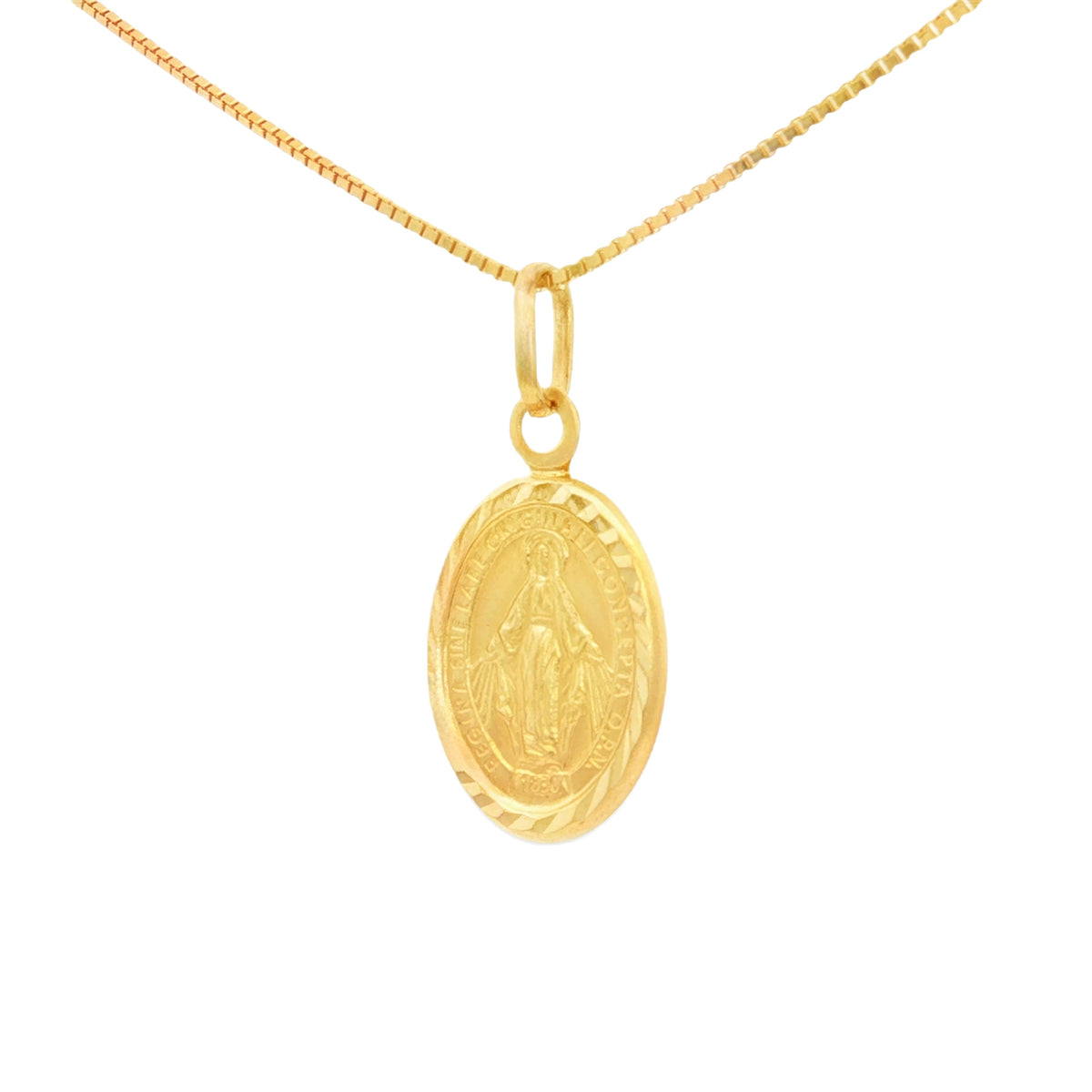 DIJE MEDALLA MILAGROSA OVAL PLANA 1.5 CM
