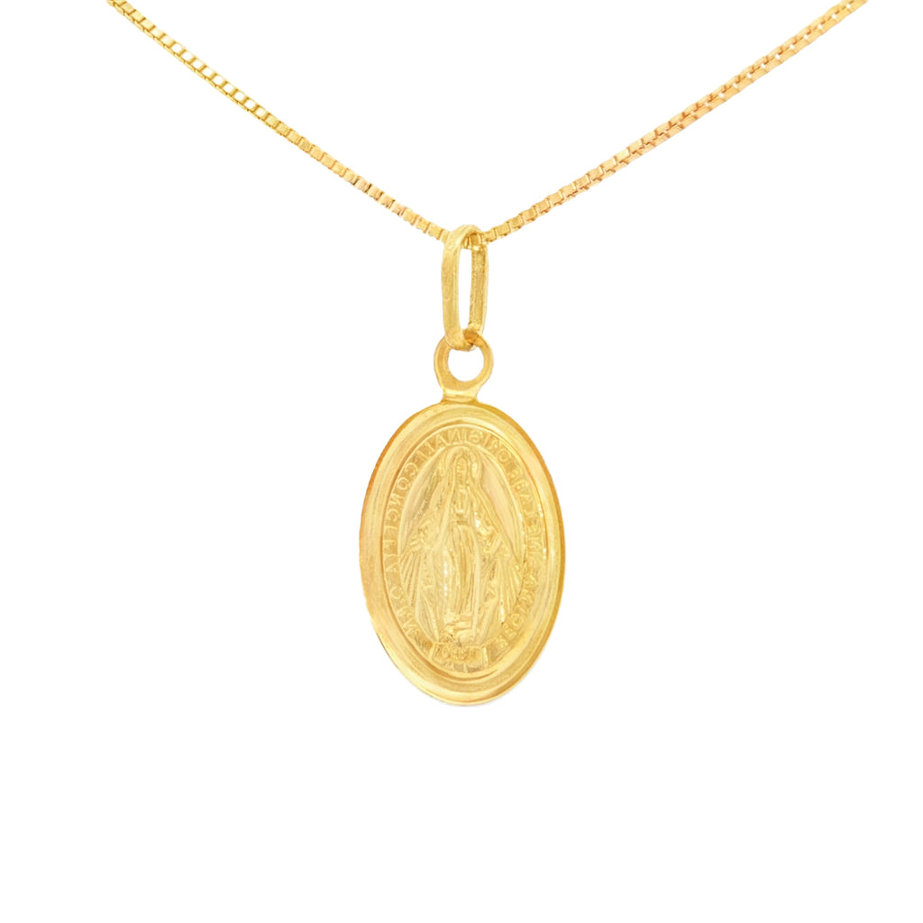 DIJE MEDALLA MILAGROSA OVAL PLANA 1.5 CM