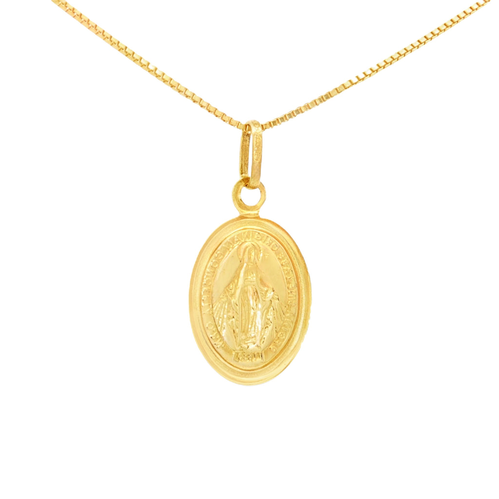 DIJE MEDALLA MILAGROSA OVAL PLANA 1.5 CM