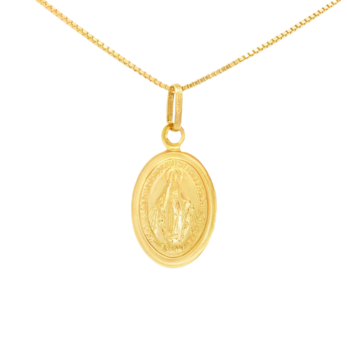 DIJE MEDALLA MILAGROSA OVAL PLANA 1.5 CM