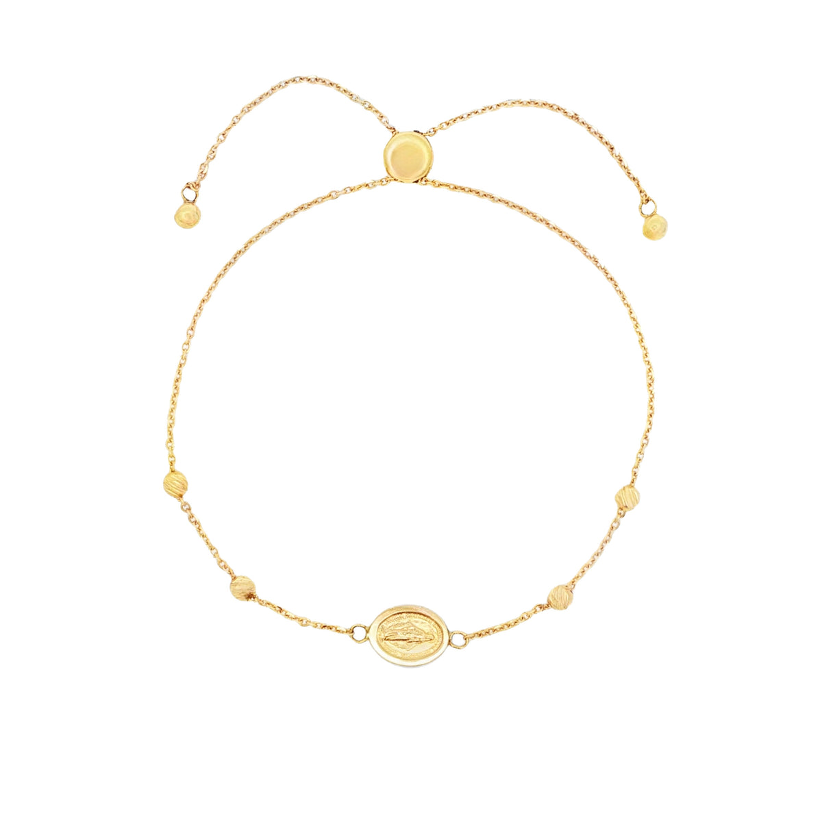 PULSERA CON BOLAS Y MEDALLA MILAGROSA