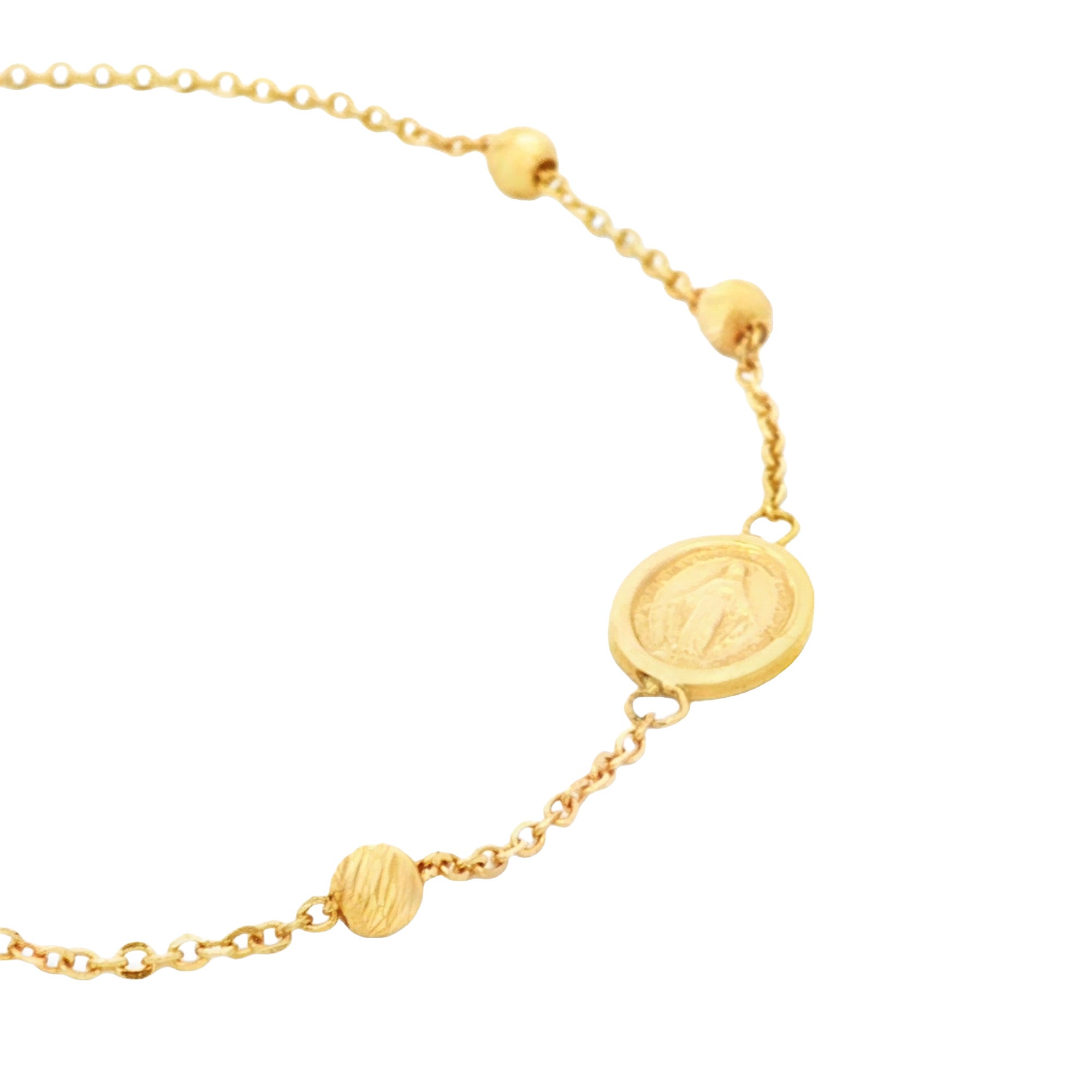 PULSERA CON BOLAS Y MEDALLA MILAGROSA