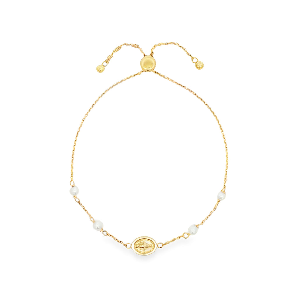 PULSERA CON PERLA Y MEDALLA MILAGROSA