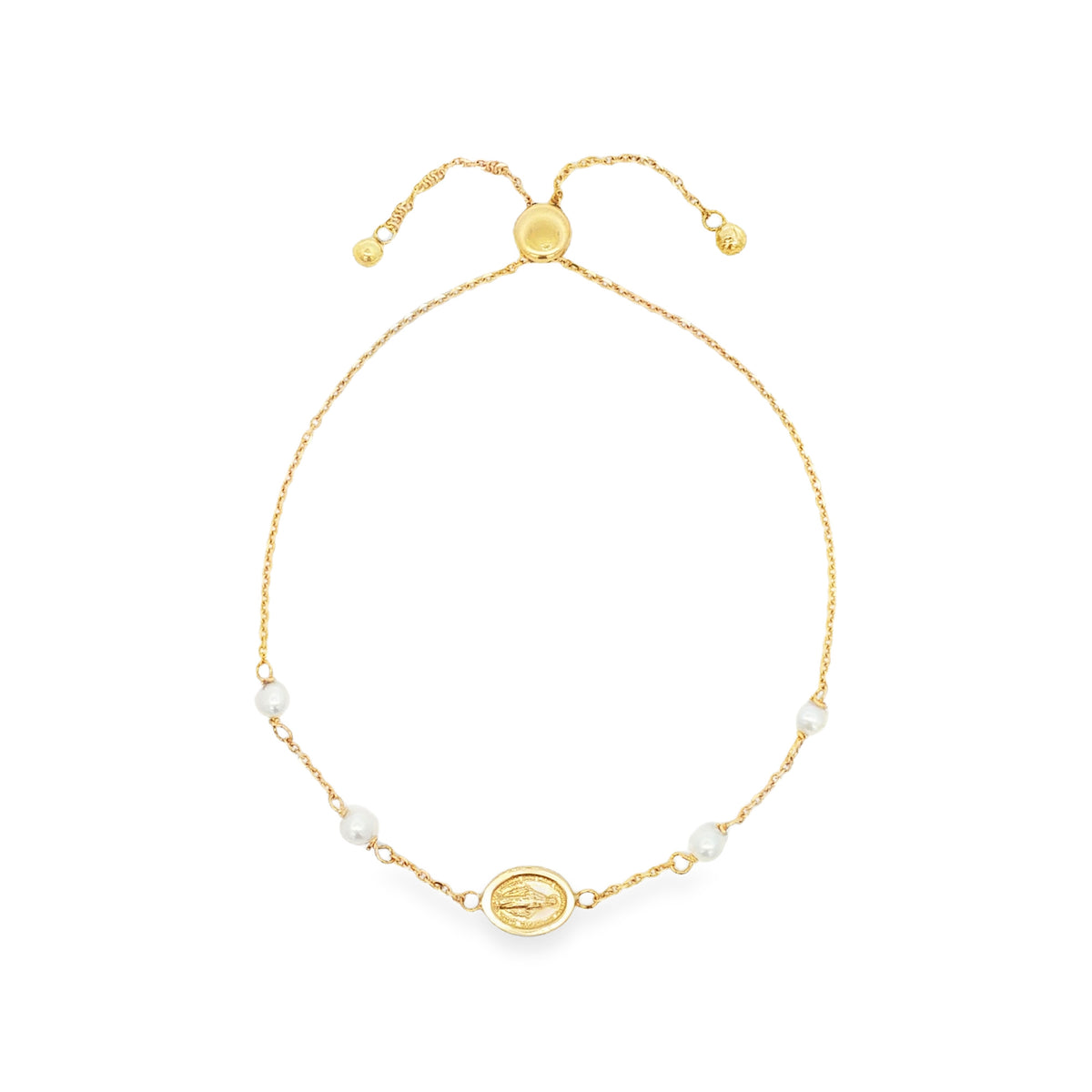 PULSERA CON PERLA Y MEDALLA MILAGROSA