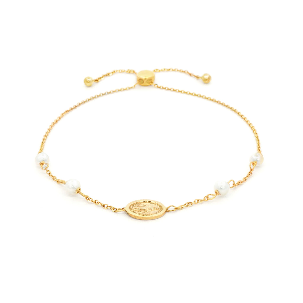 PULSERA CON PERLA Y MEDALLA MILAGROSA