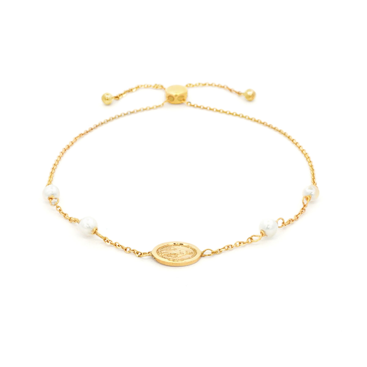 PULSERA CON PERLA Y MEDALLA MILAGROSA