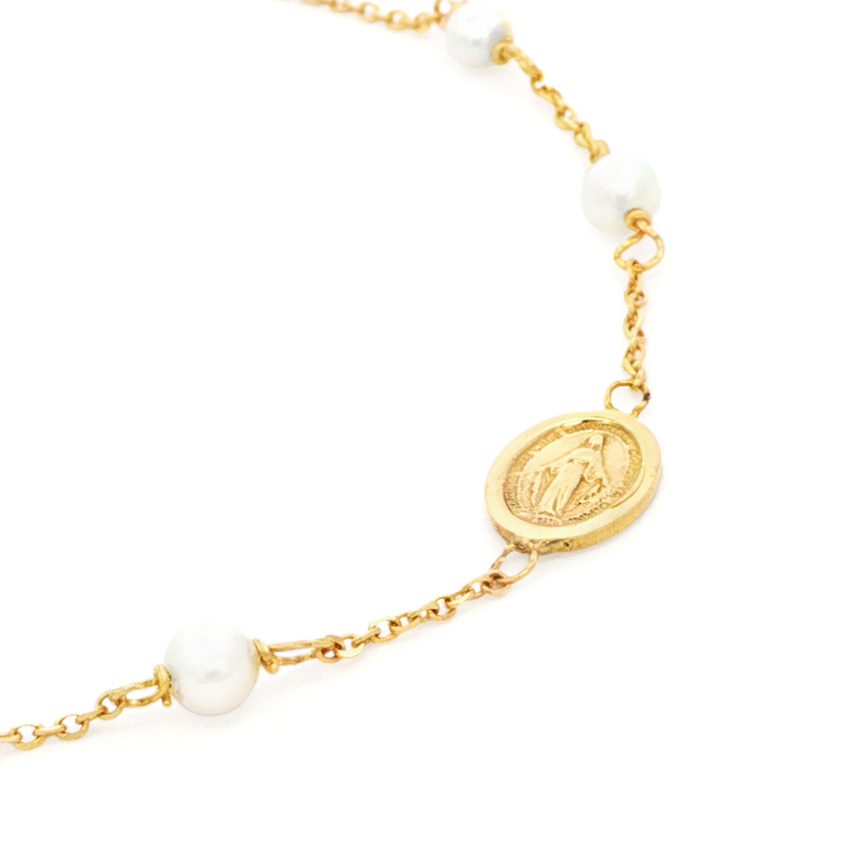 PULSERA CON PERLA Y MEDALLA MILAGROSA