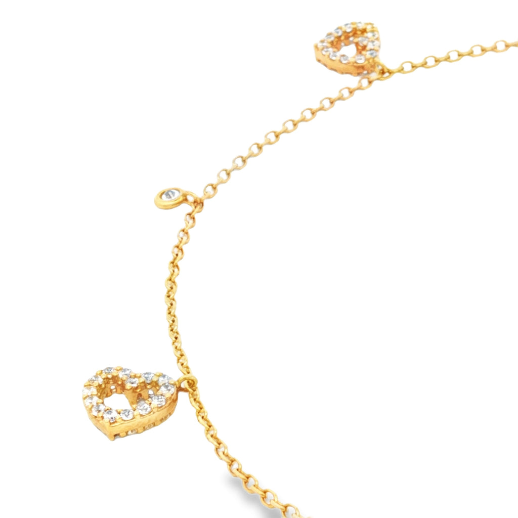 TOBILLERA CON ZIRCONES Y CORAZONES