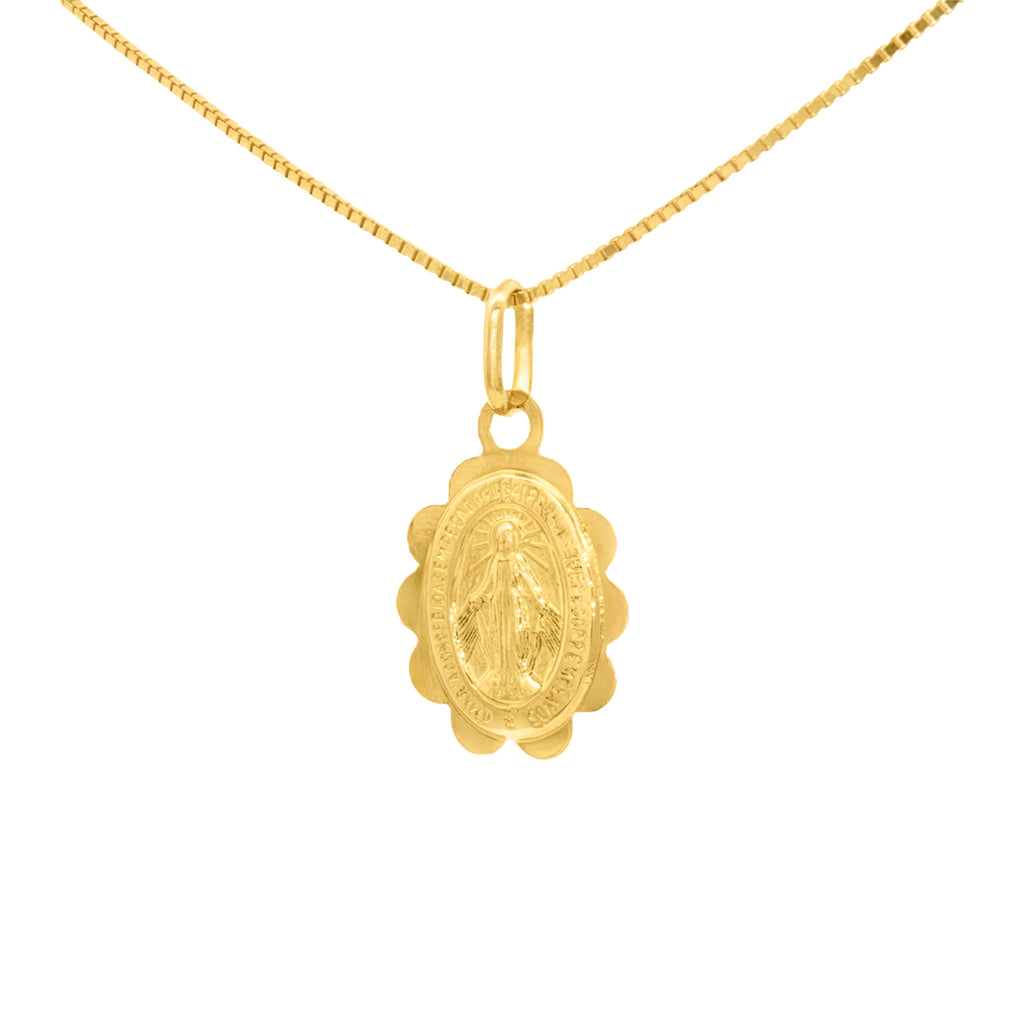 DIJE MEDALLA MILAGROSA OVAL ENCAJE 1.5 CM