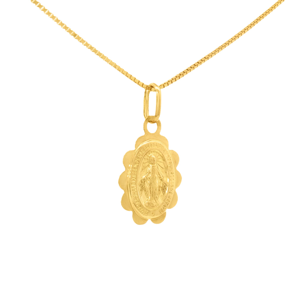 DIJE MEDALLA MILAGROSA OVAL ENCAJE 1.5 CM