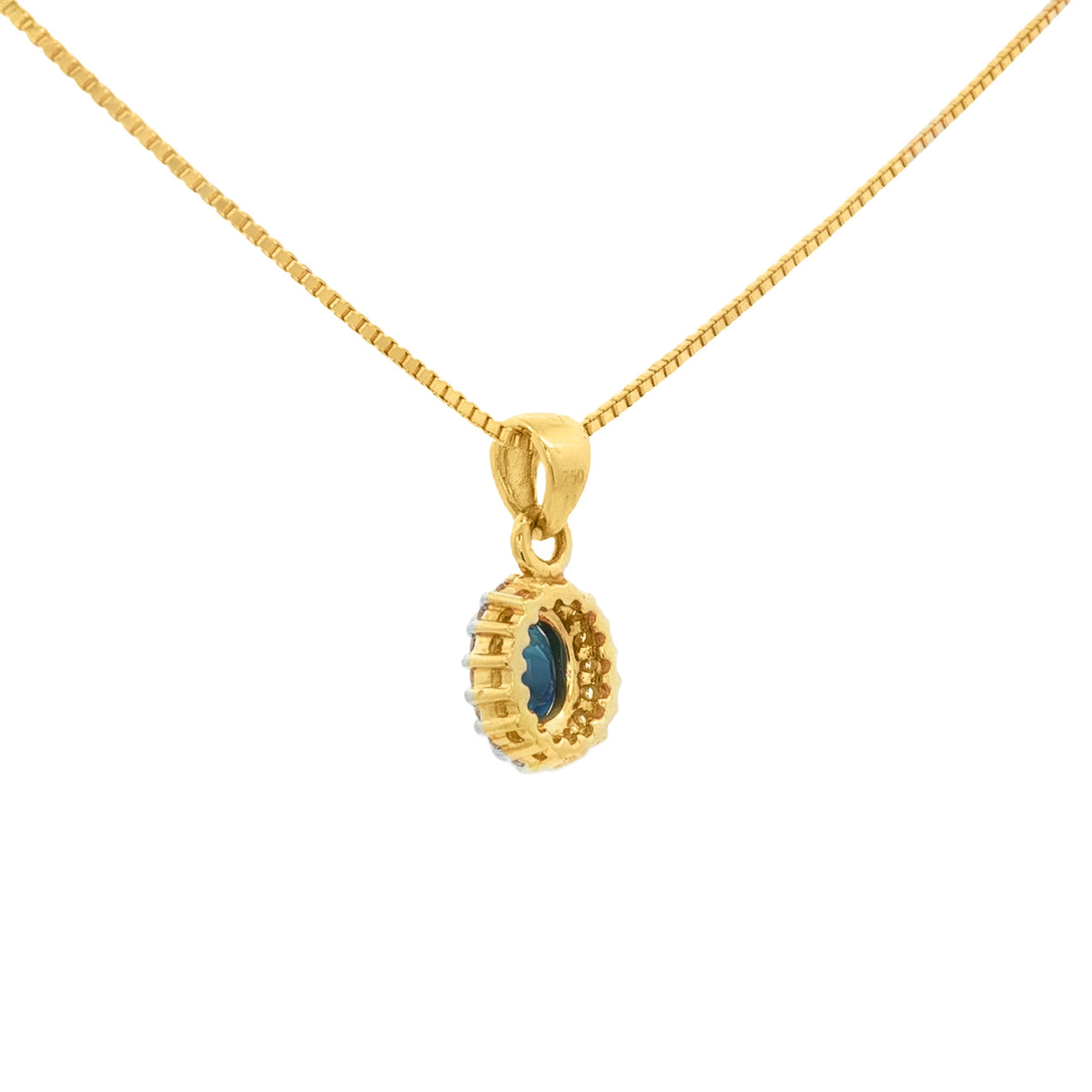 DIJE OVAL DE ZAFIRO Y DIAMANTES