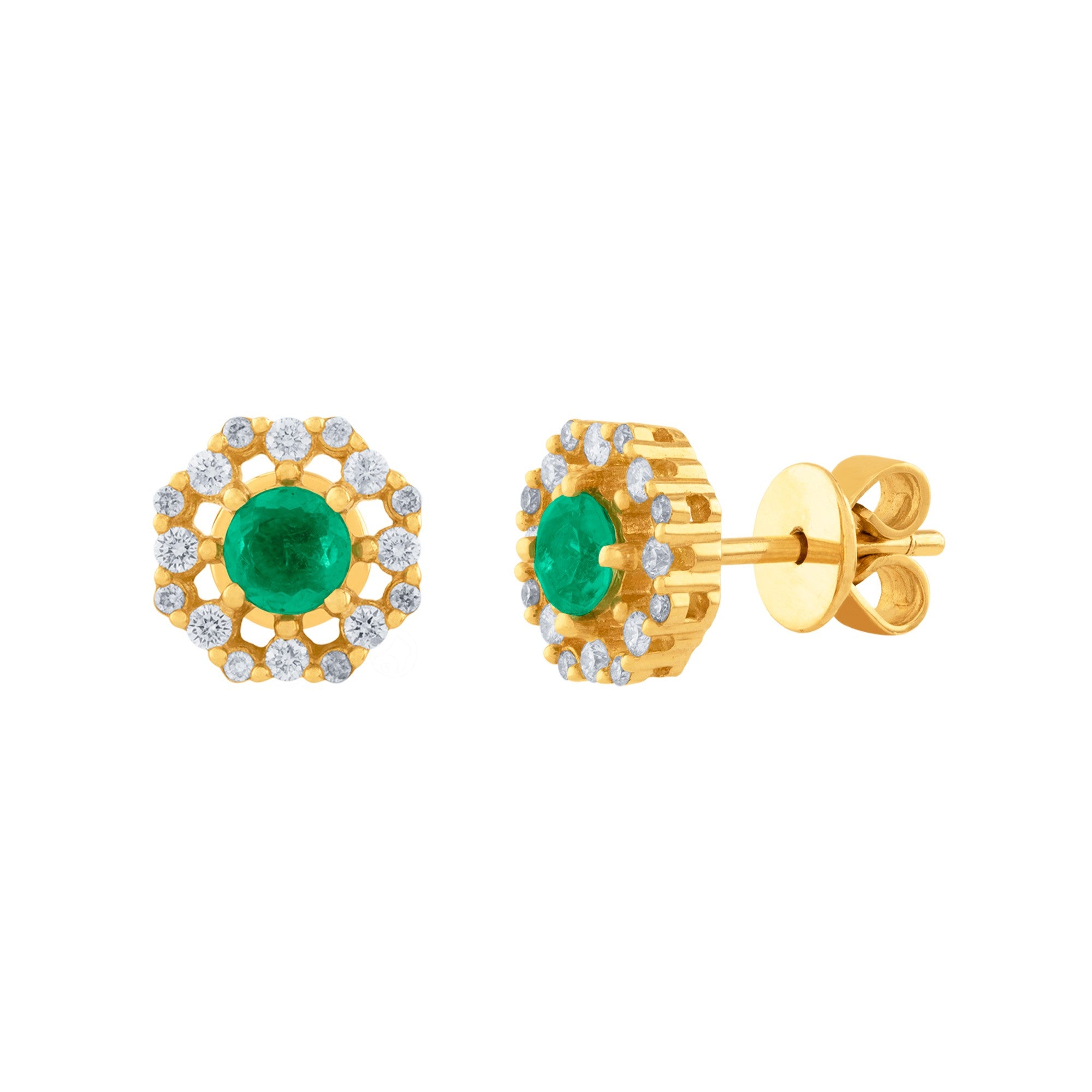 ARETES FLOR CON DIAMANTES