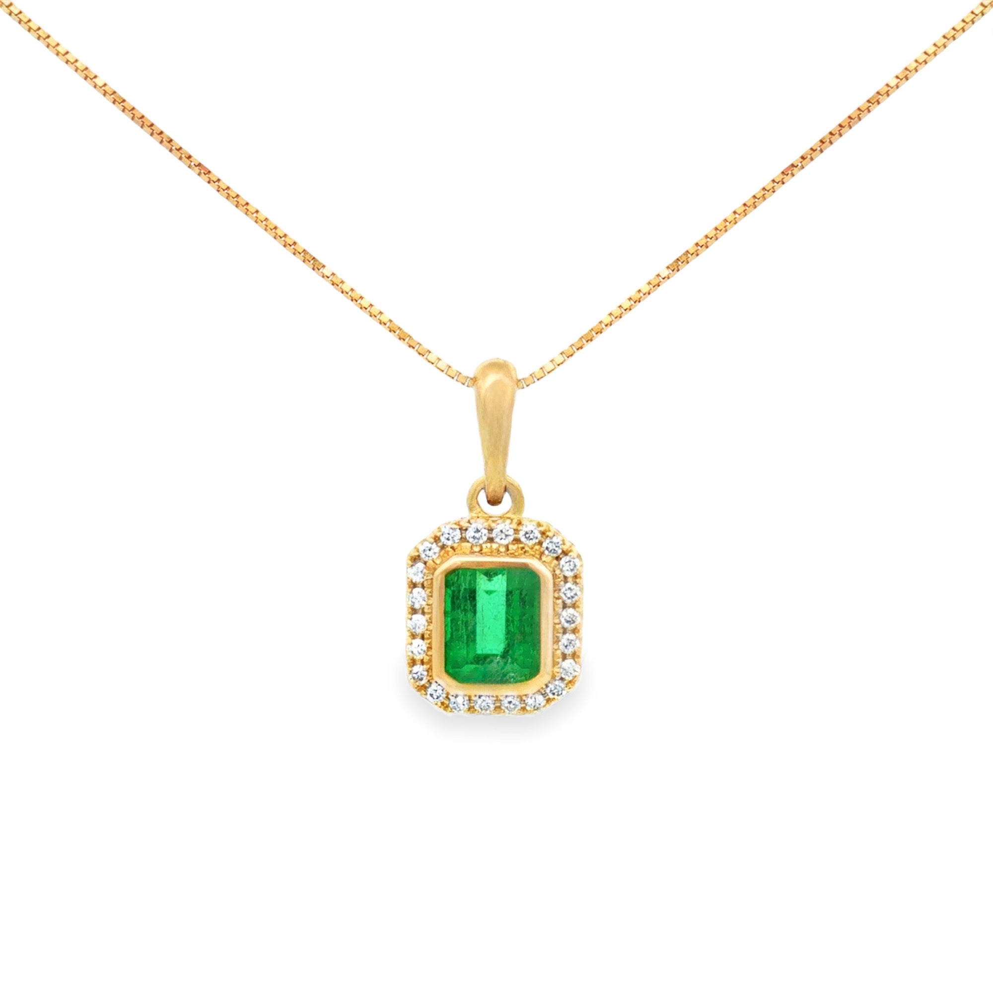 DIJE CON ESMERALDA Y DIAMANTES