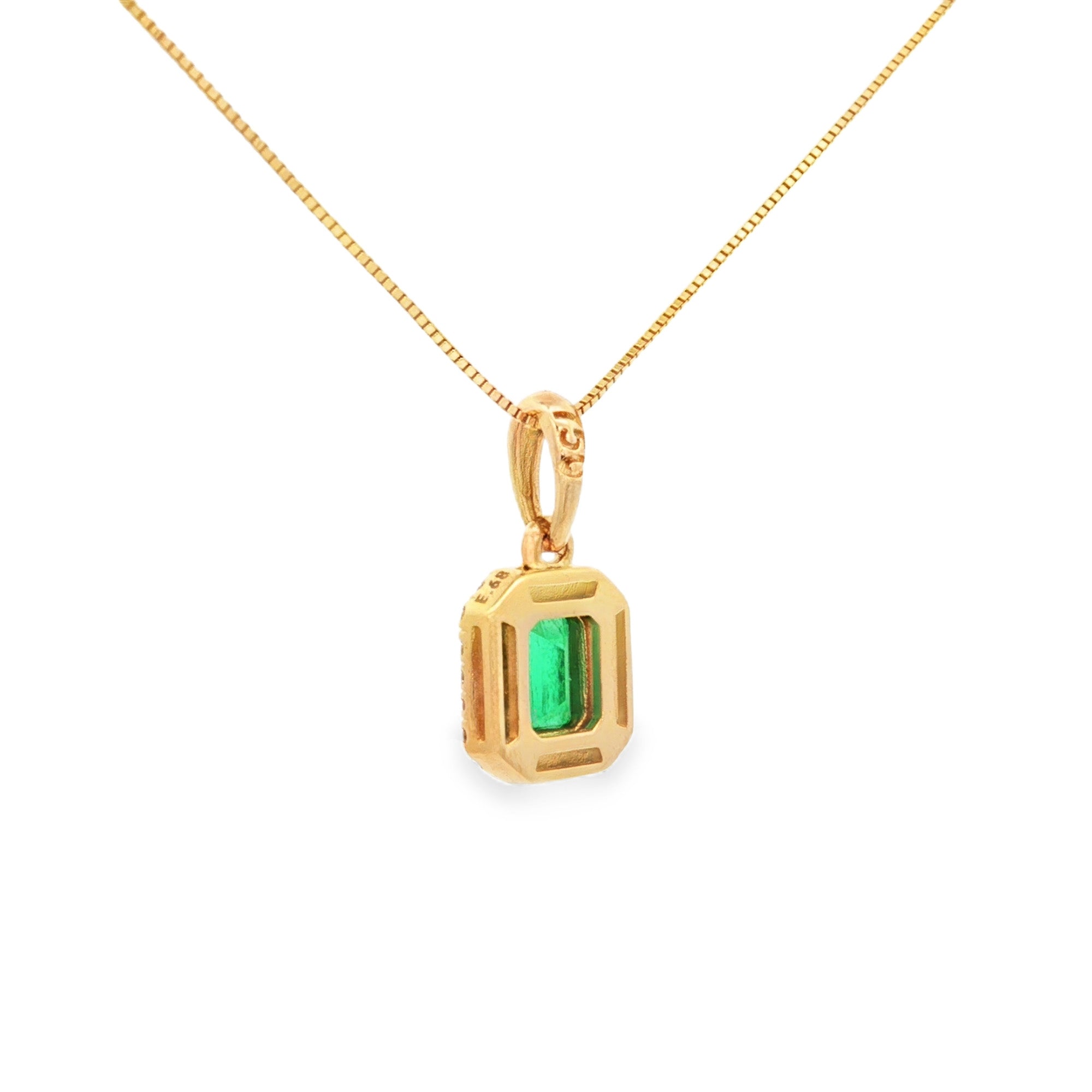DIJE CON ESMERALDA Y DIAMANTES
