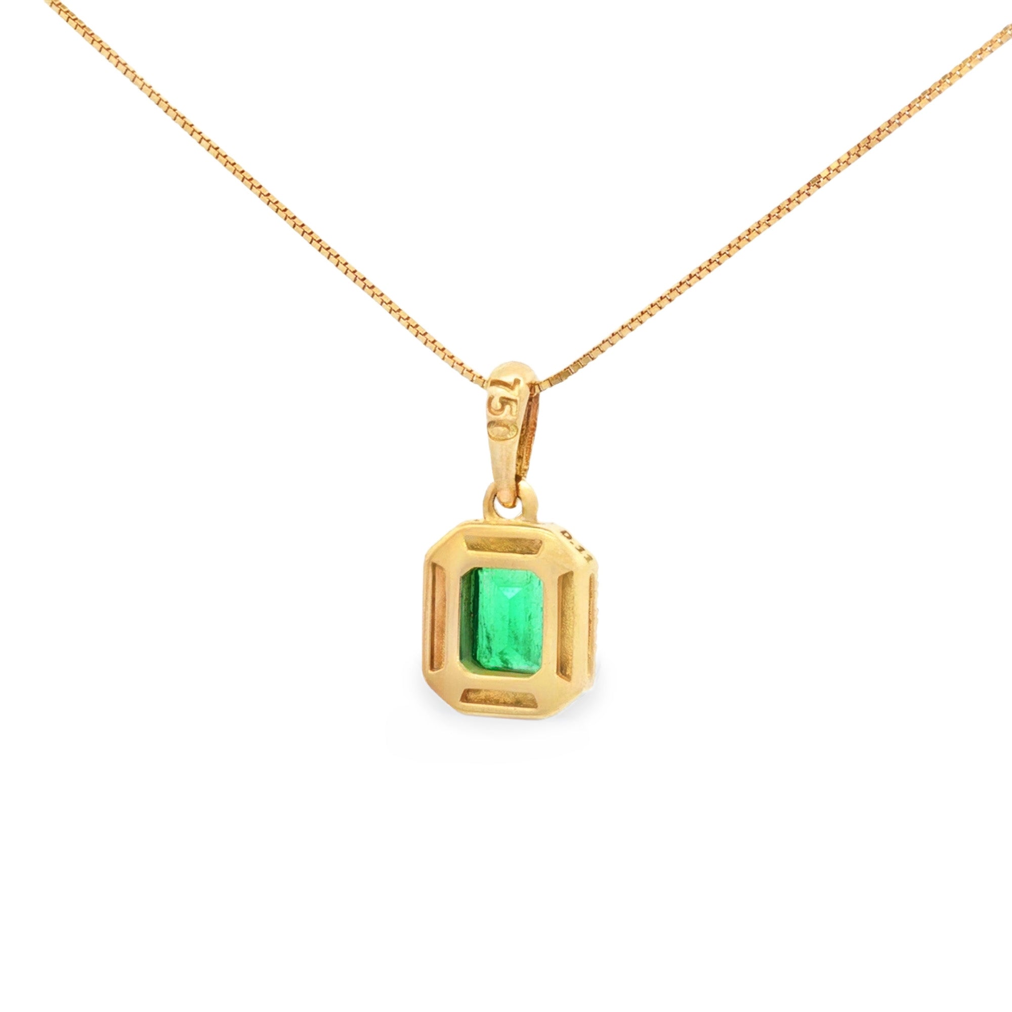 DIJE CON ESMERALDA Y DIAMANTES