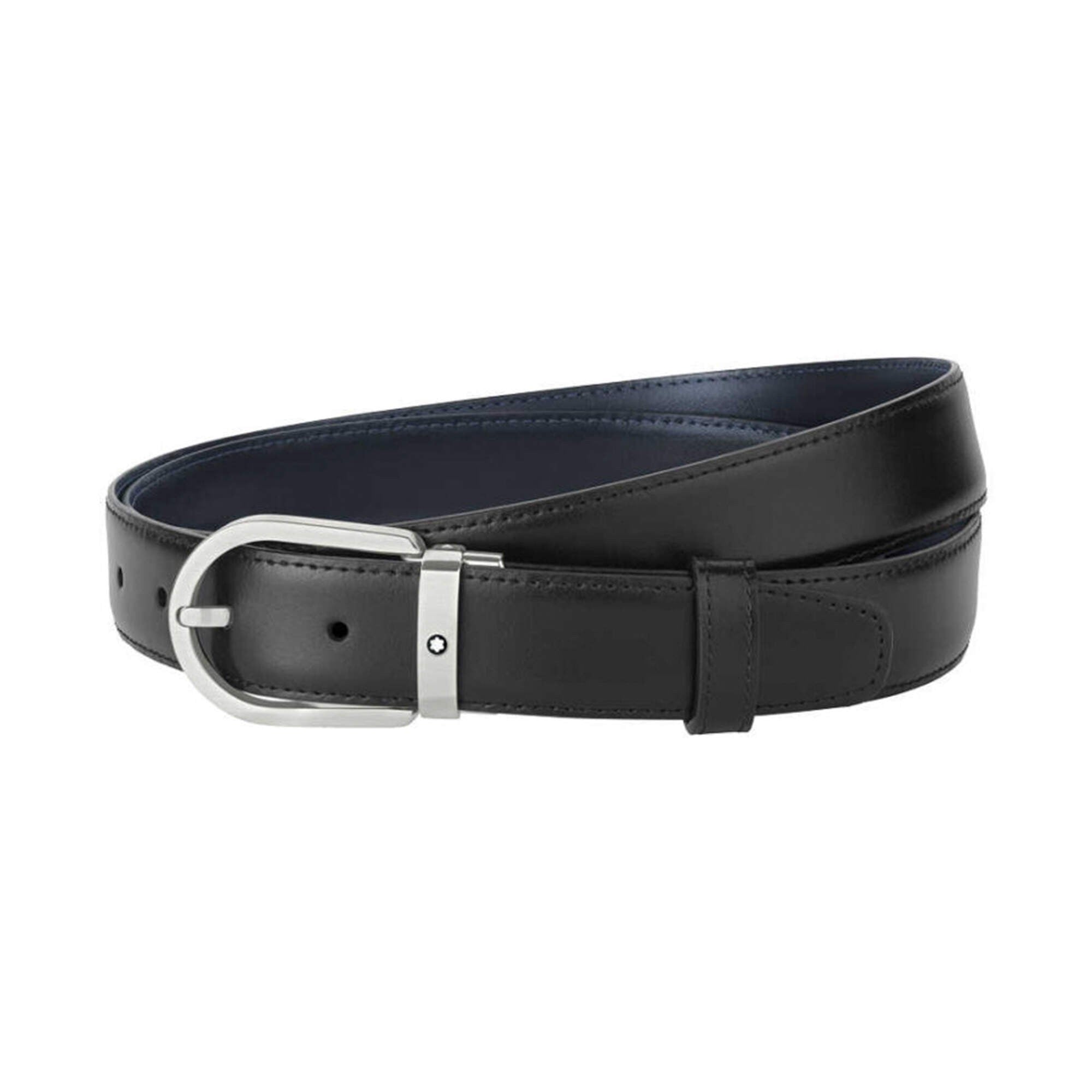 Cinturón Montblanc Piel Reversible Hebilla Titanio 126024