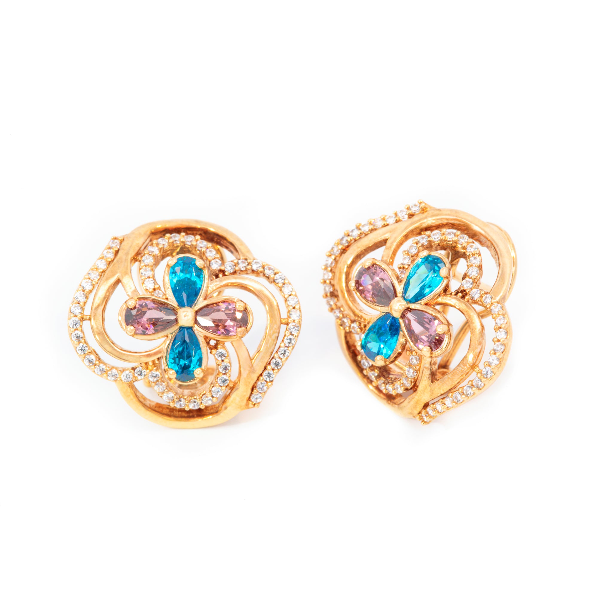 ARETES FLOR ZIRCÓN