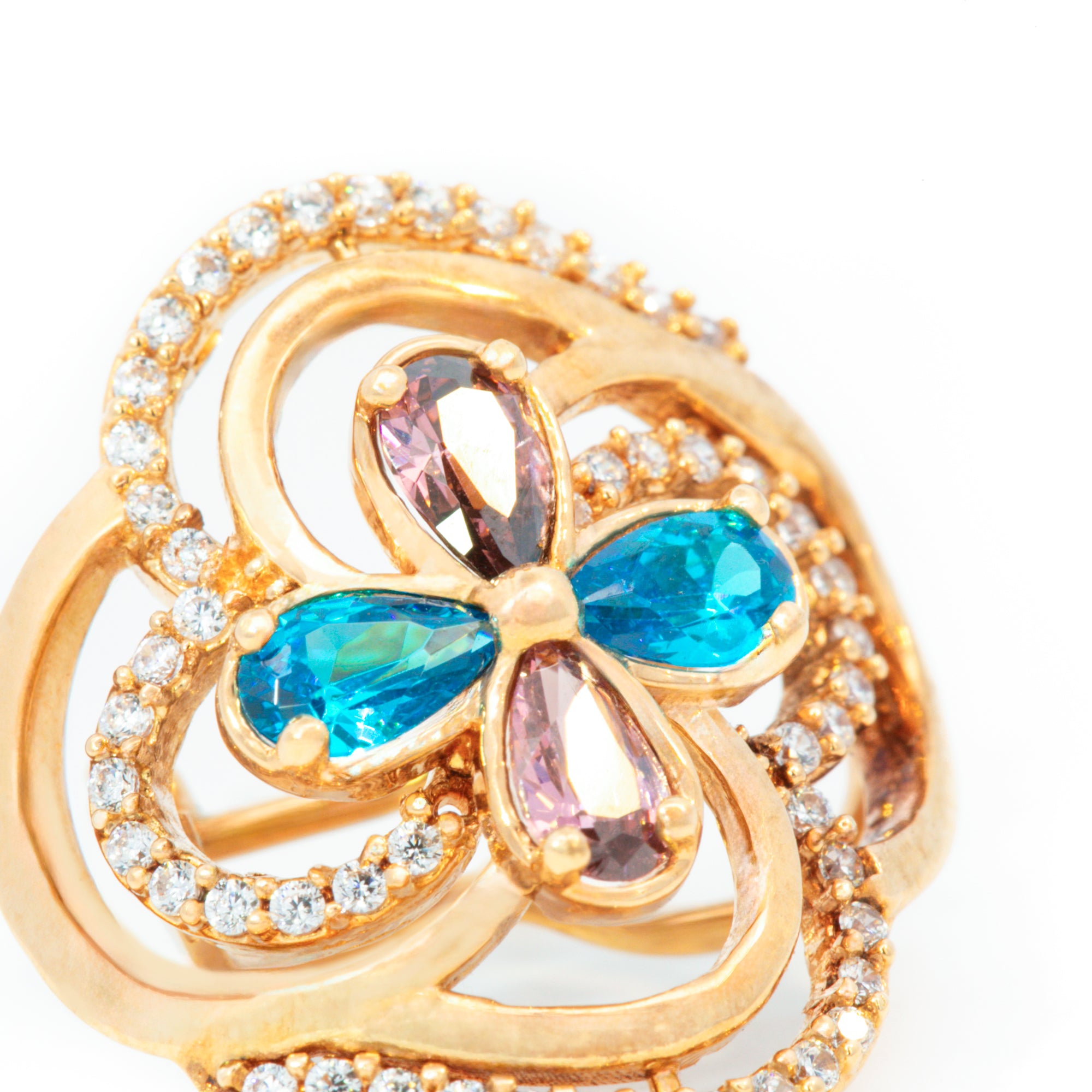 ARETES FLOR ZIRCÓN