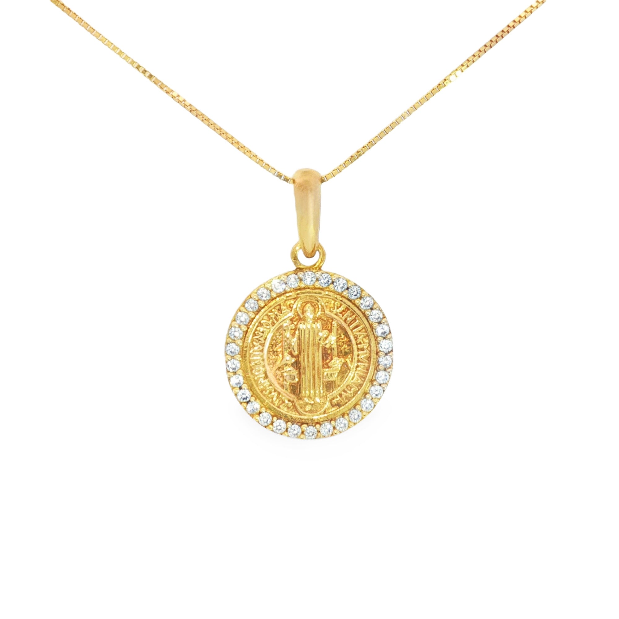 MEDALLA SAN BENITO CON ZIRCONES