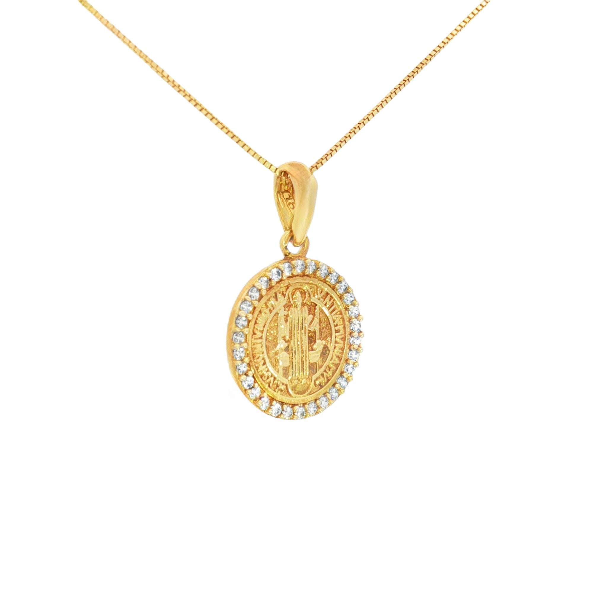 MEDALLA SAN BENITO CON ZIRCONES