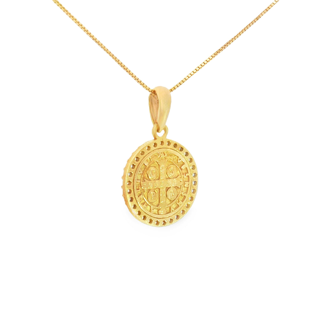 MEDALLA SAN BENITO CON ZIRCONES