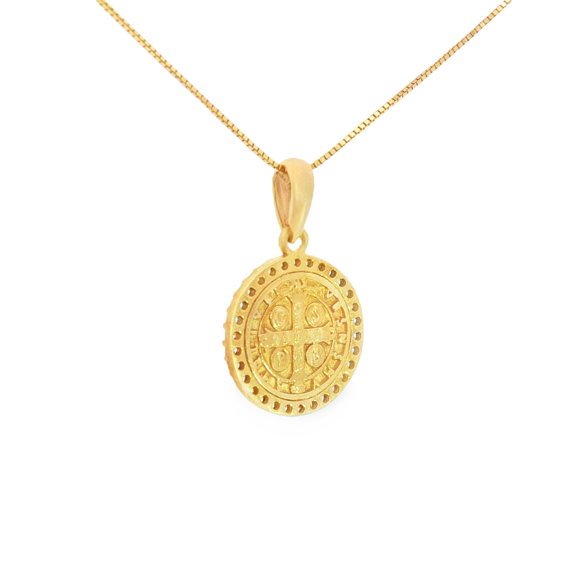 MEDALLA SAN BENITO CON ZIRCONES
