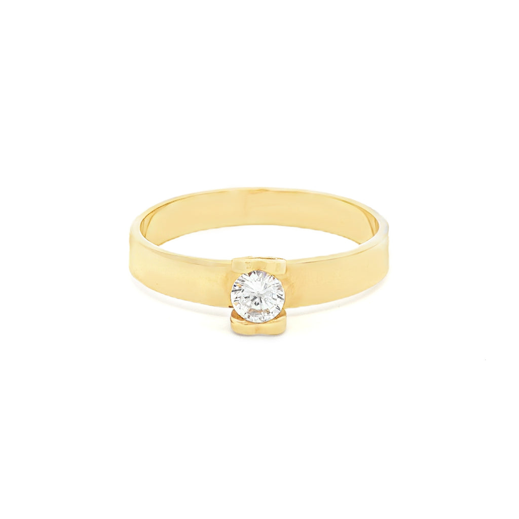 ANILLO SOLITARIO ZIRCÓN ENGASTE CORAZÓN
