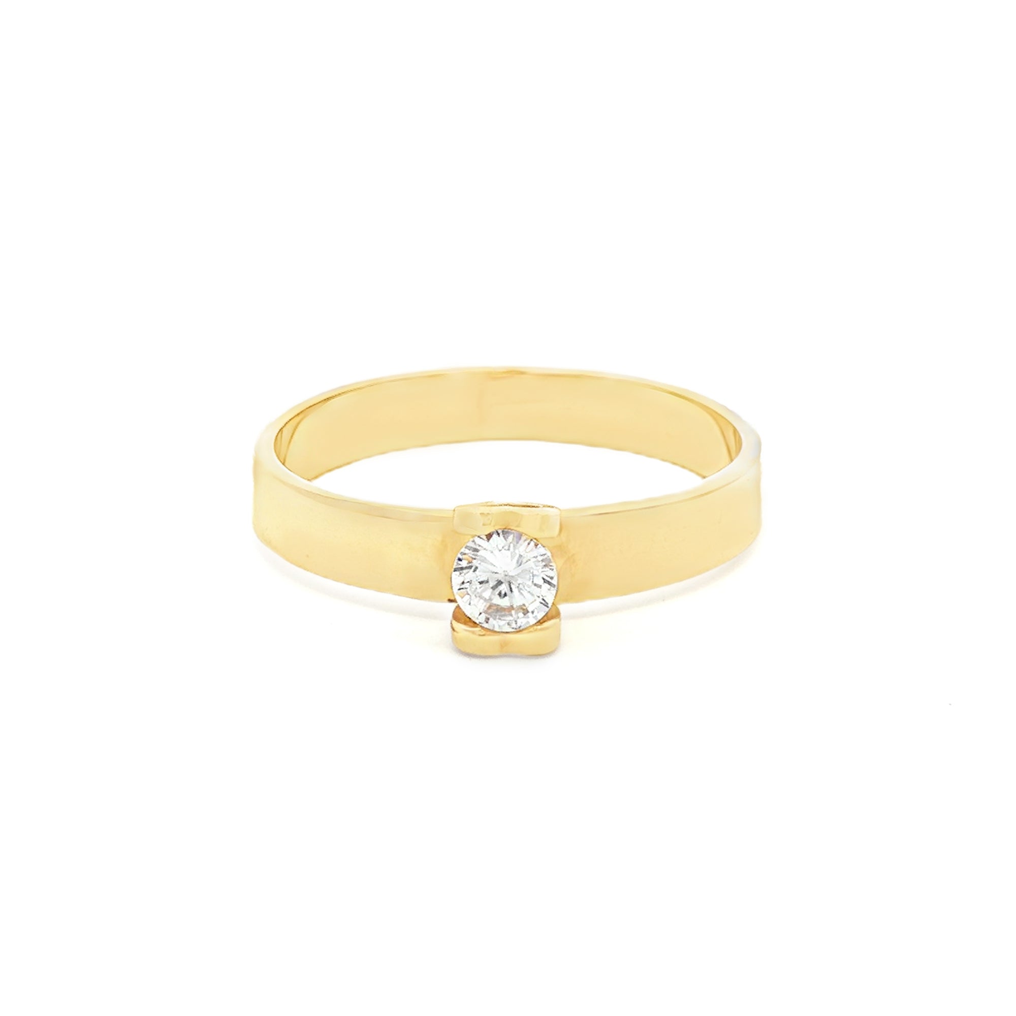 ANILLO SOLITARIO ZIRCÓN ENGASTE CORAZÓN